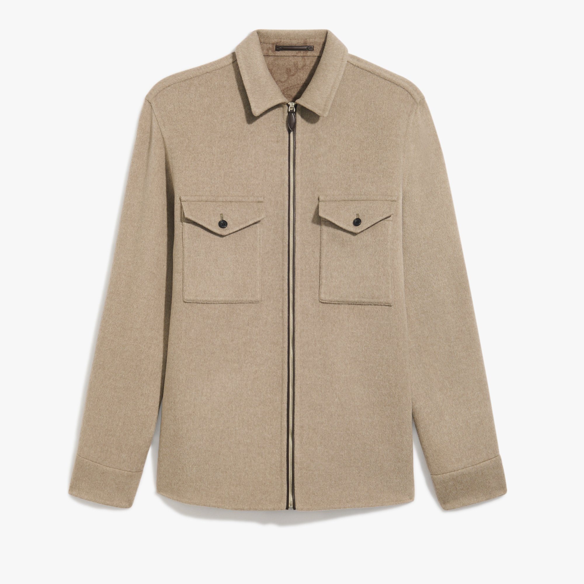 Double Face Zipped Overshirt, MOLE/ INTERNAL GIANT SCRITTO, hi-res