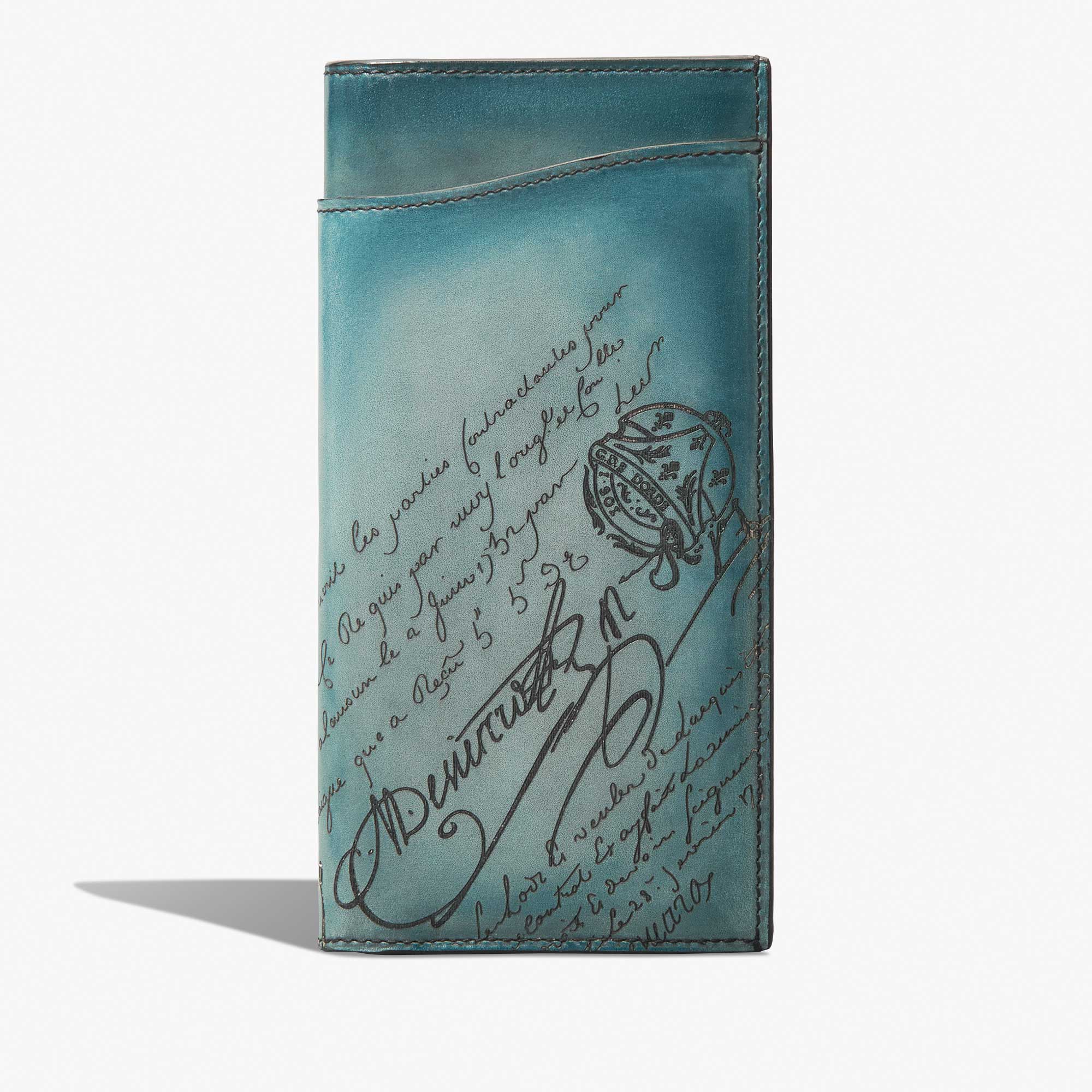 Espace Gradiant Scritto Leather Long Wallet, STONE DENIM, hi-res