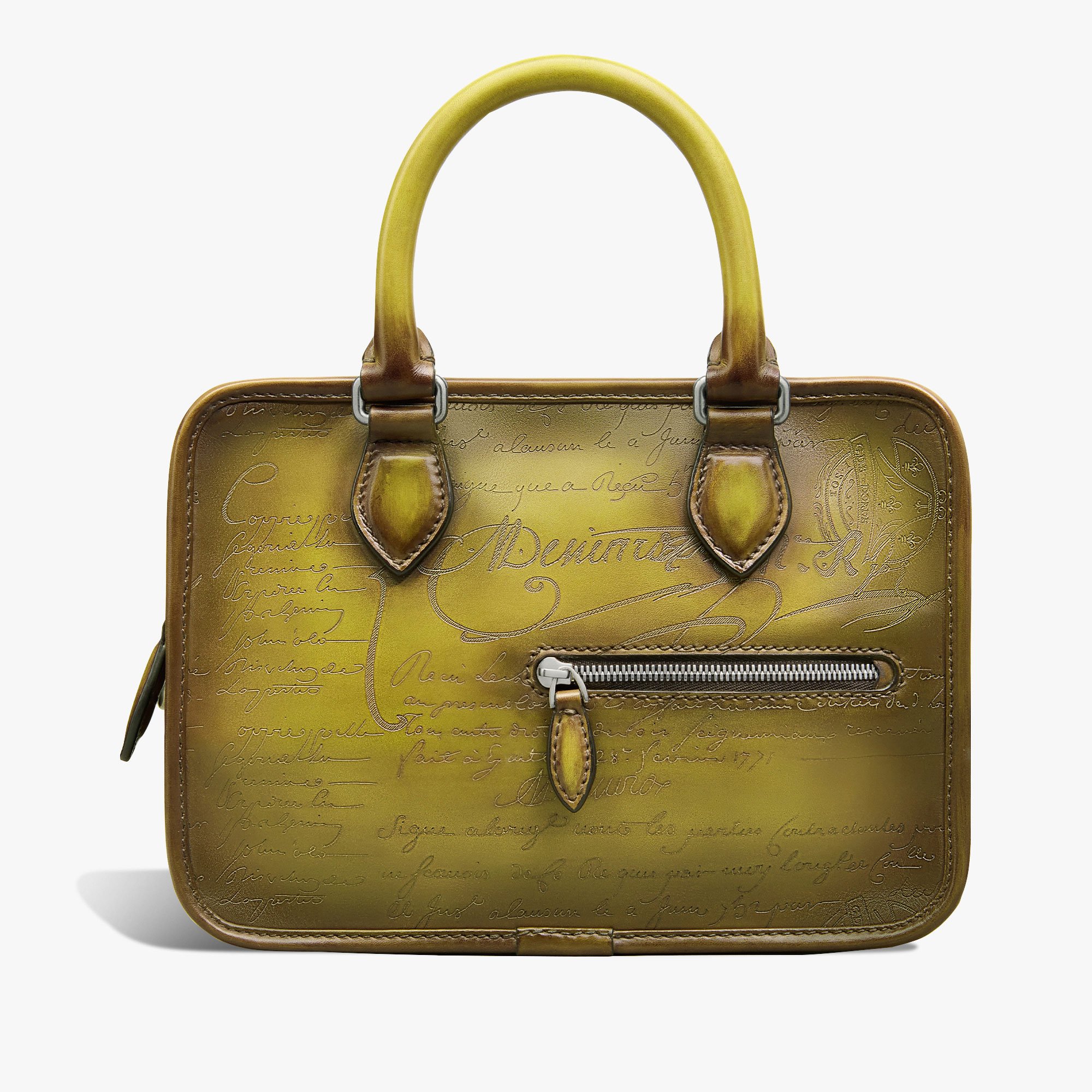 Un Jour Gulliver Scritto Leather Messenger, JUNGLE GREEN, hi-res