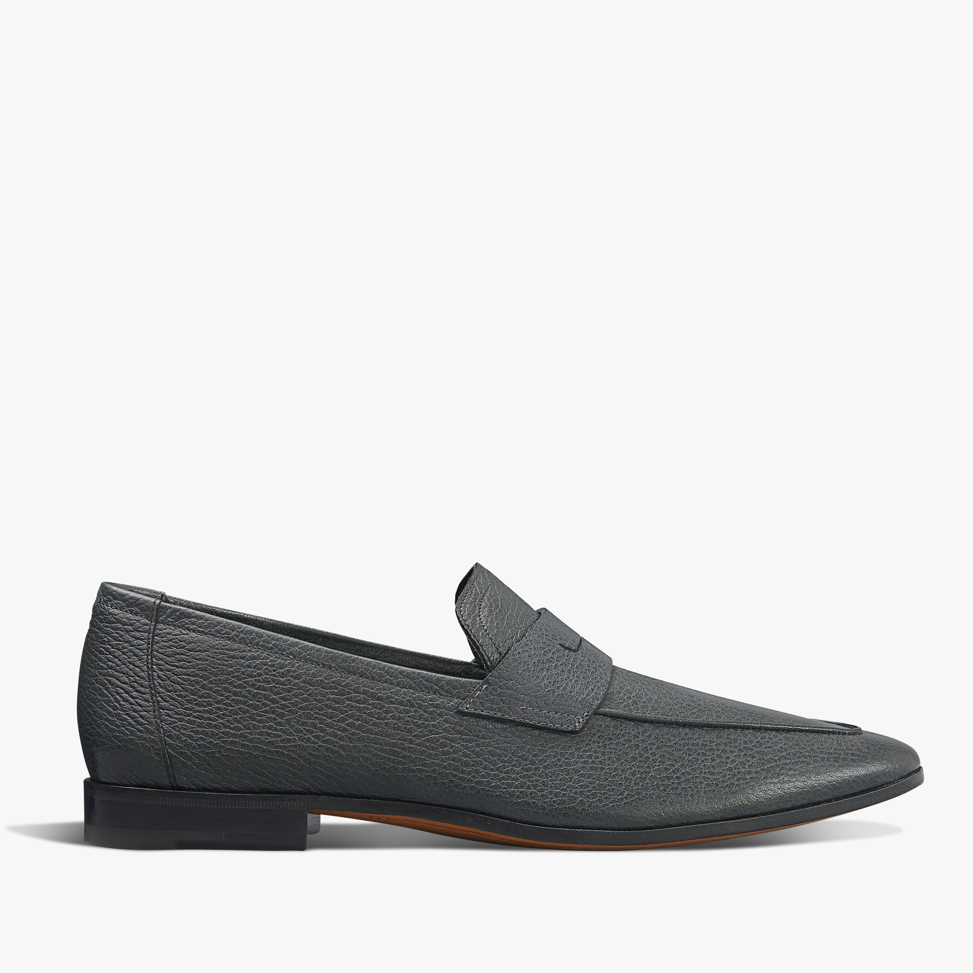 Mocassin Lorenzo En Cuir De Chevre, CARBON GREY, hi-res