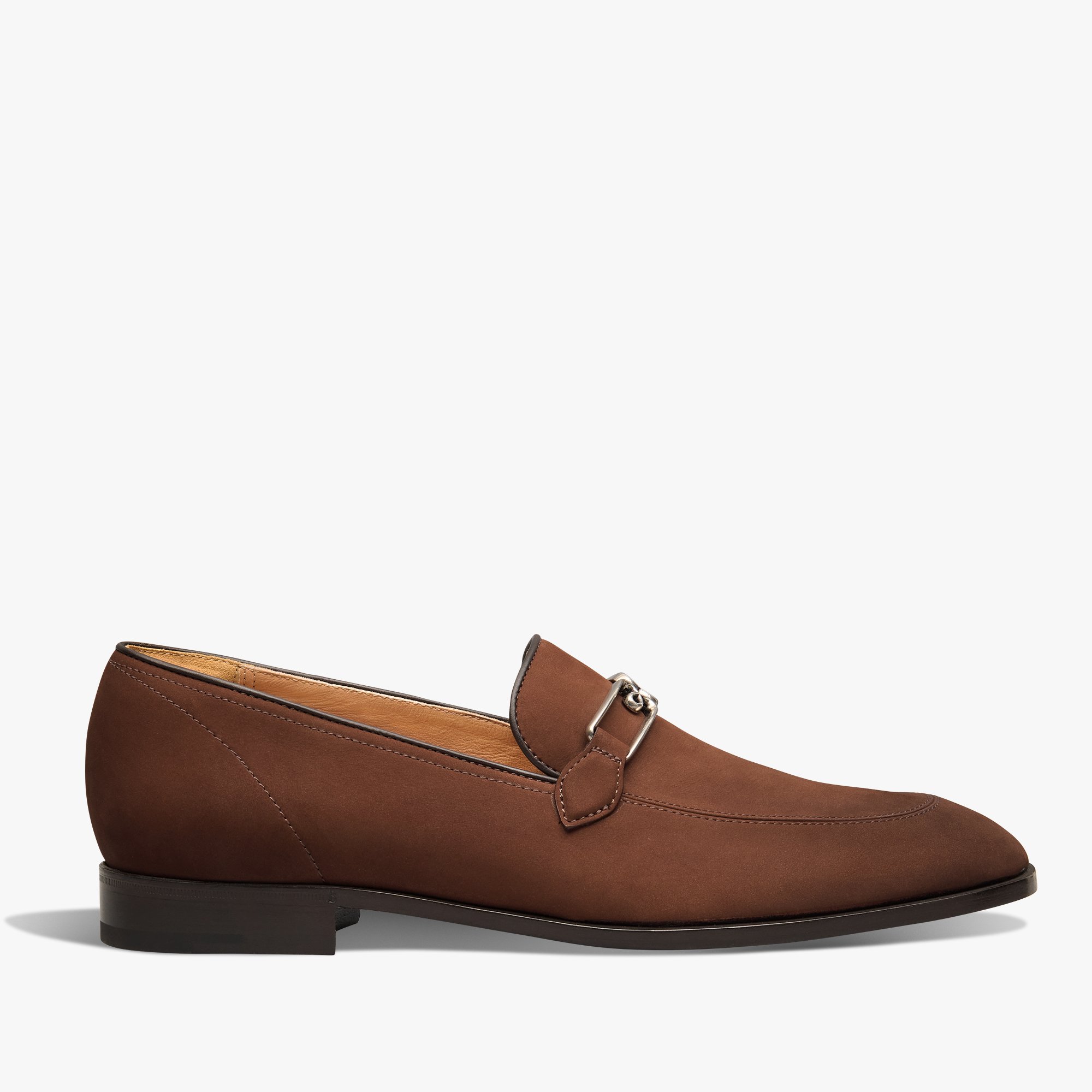 B Volute Nubuck Leather Loafer, MARRONE CASTAGNA, hi-res