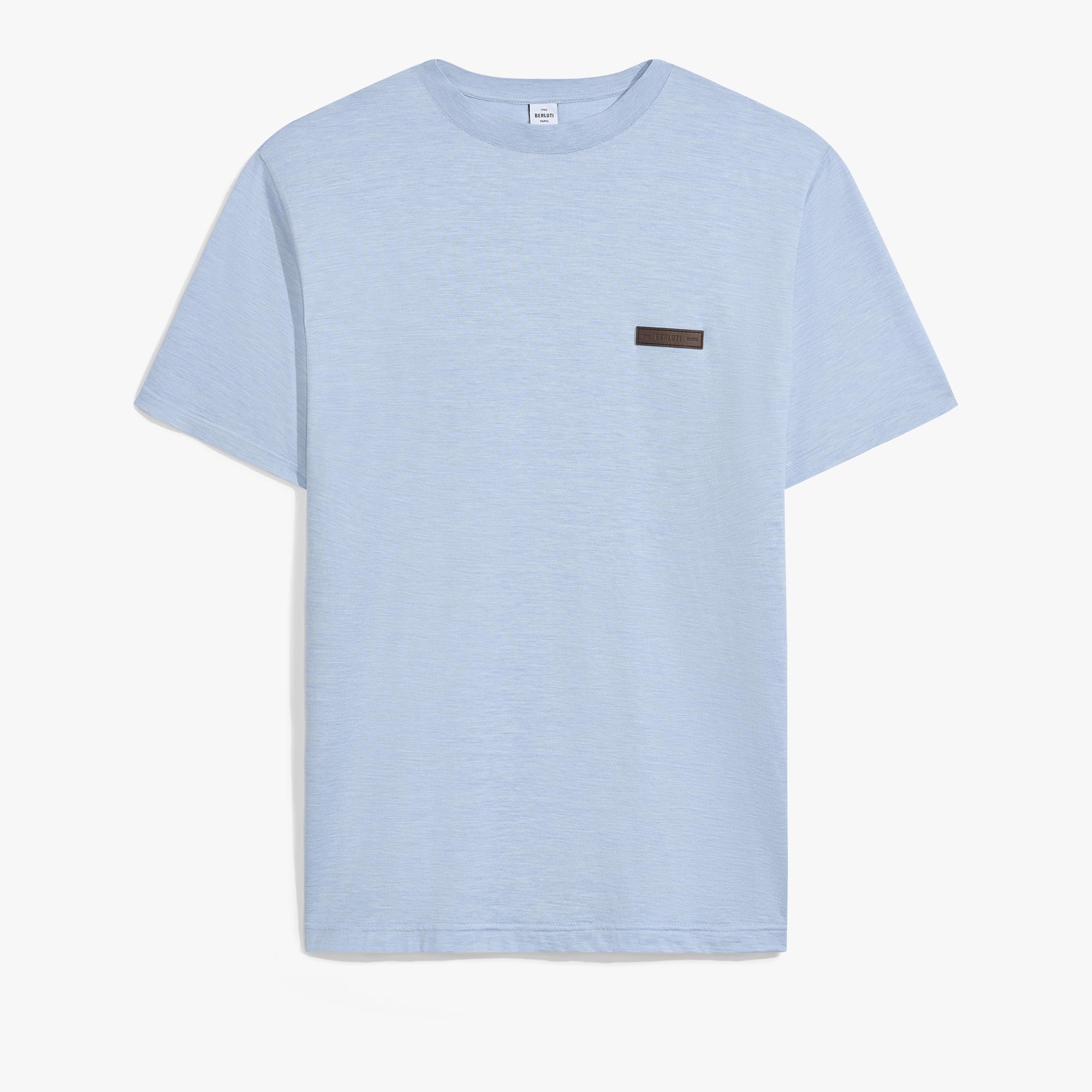 T-Shirt Avec Détail En Cuir, SKY BLUE, hi-res