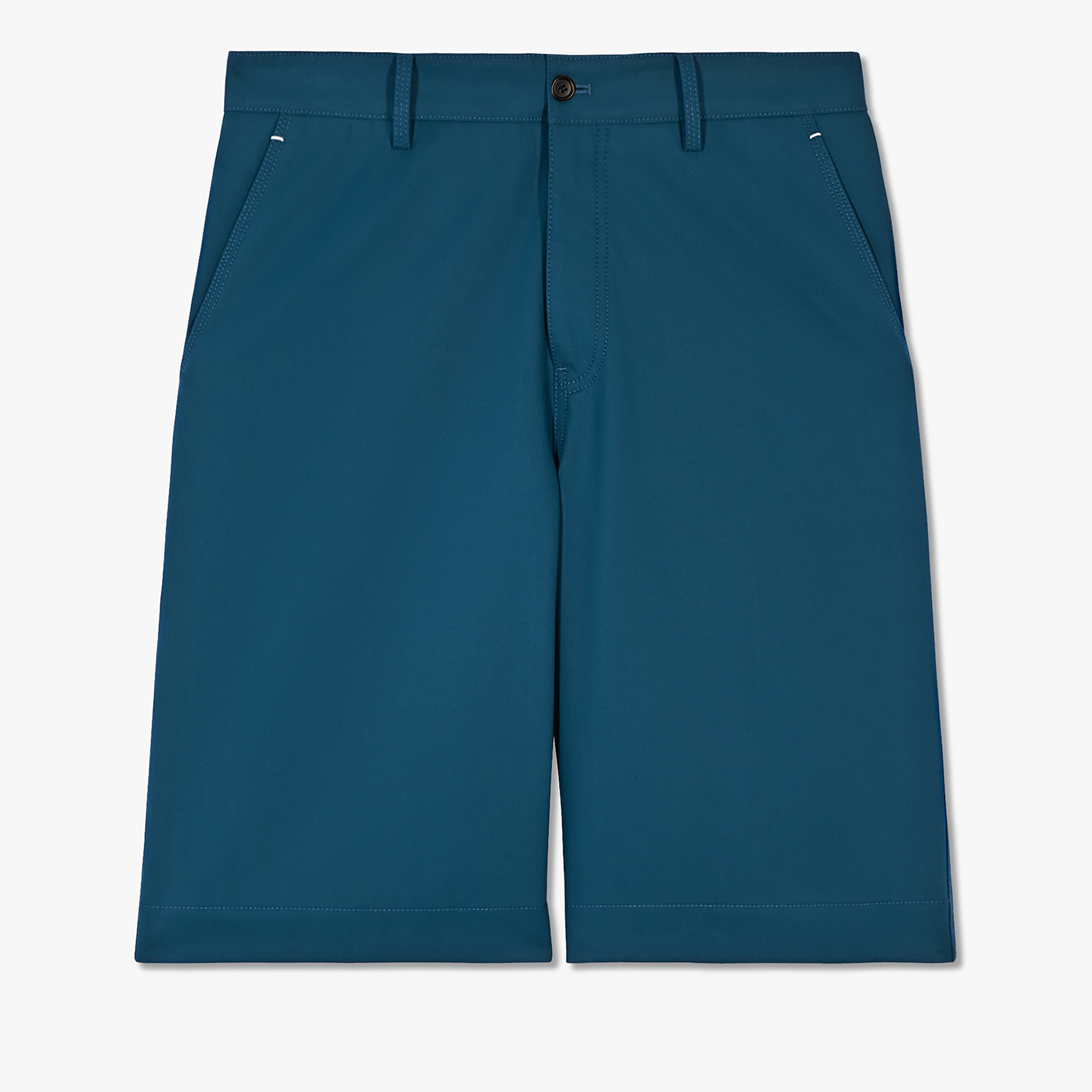 Casual Cotton Shorts, DEEP EMRALD BLUE, hi-res