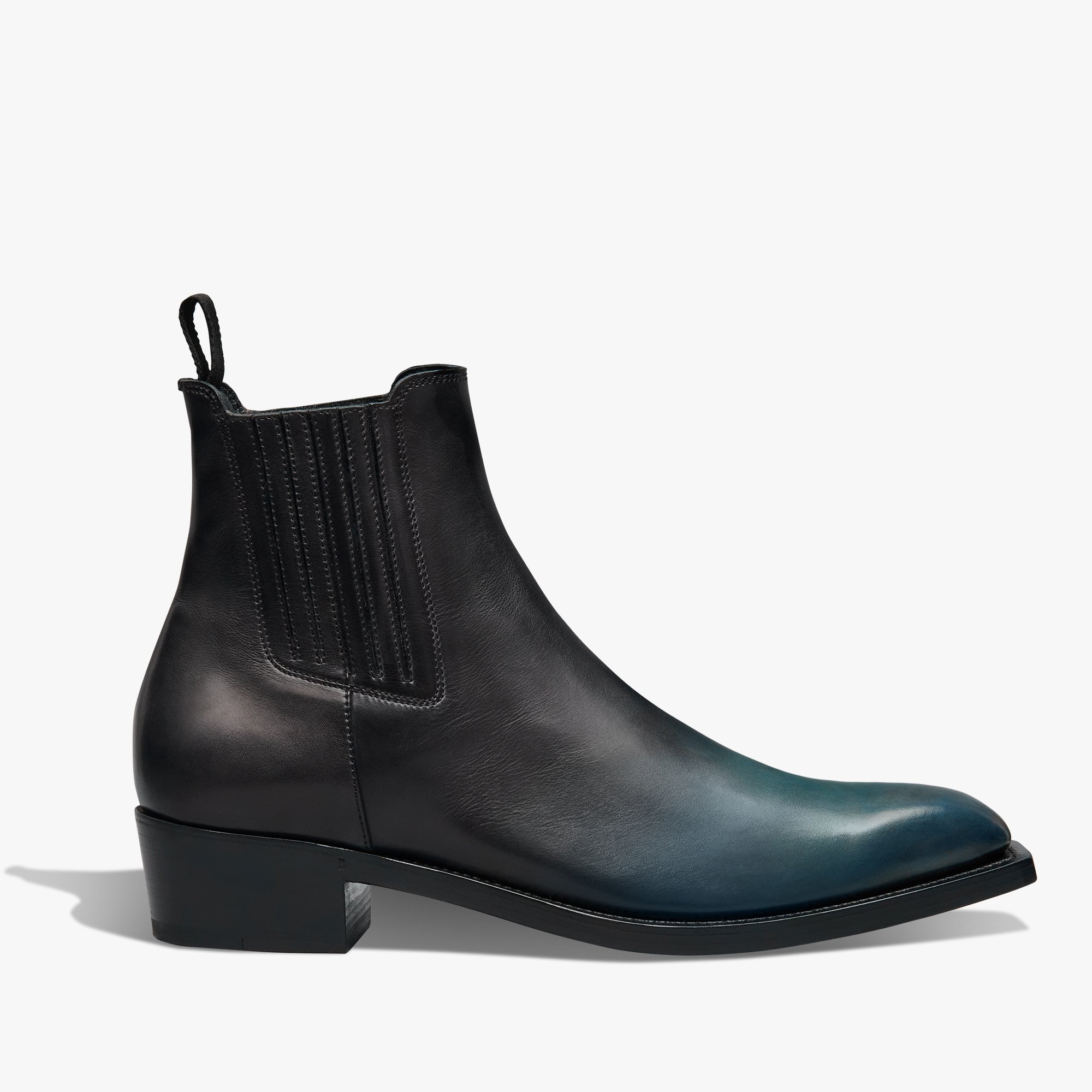 Bottine Butteri En Cuir, NERO PETROL, hi-res