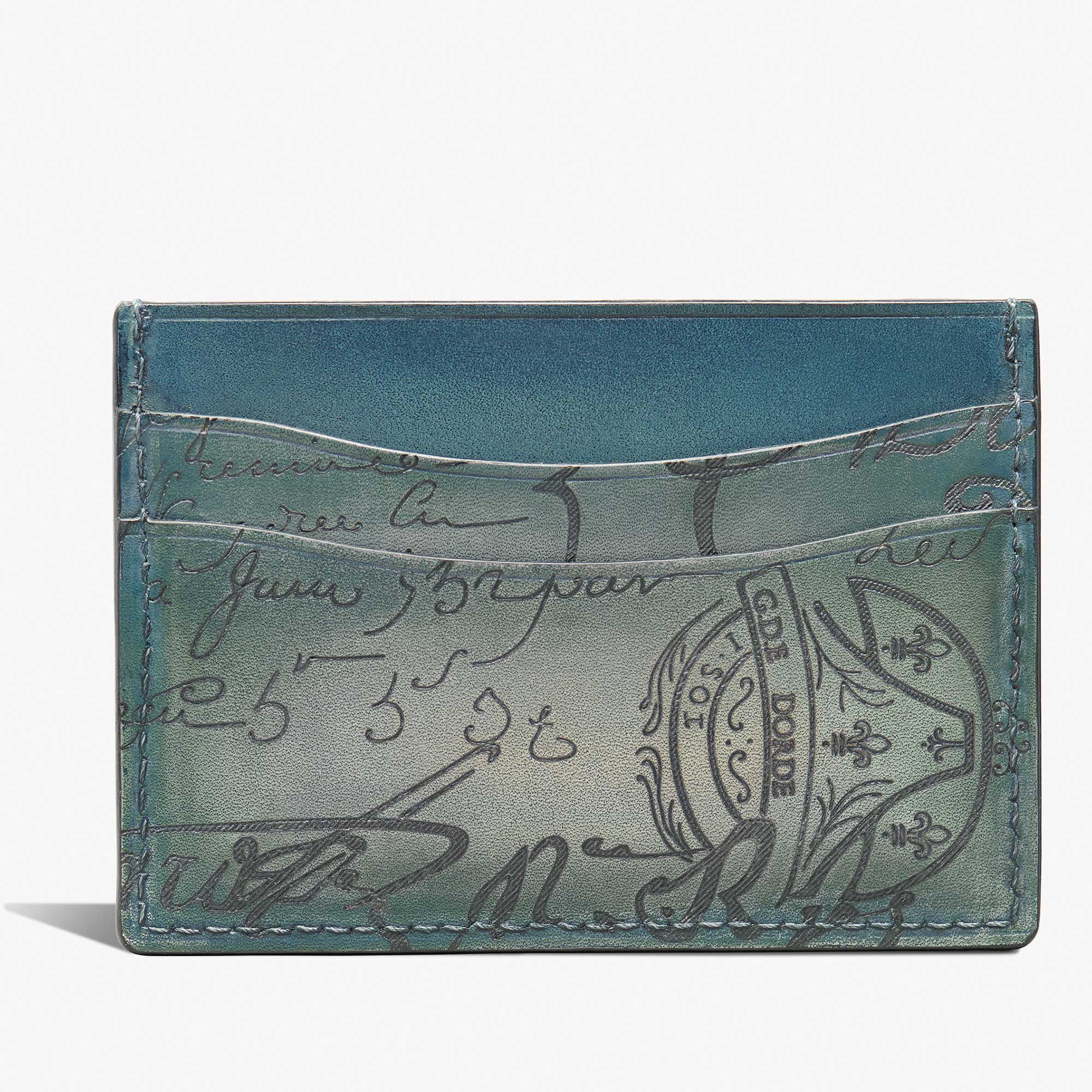 Porte-Cartes Bambou Neo En Cuir Scritto, STONE DENIM, hi-res