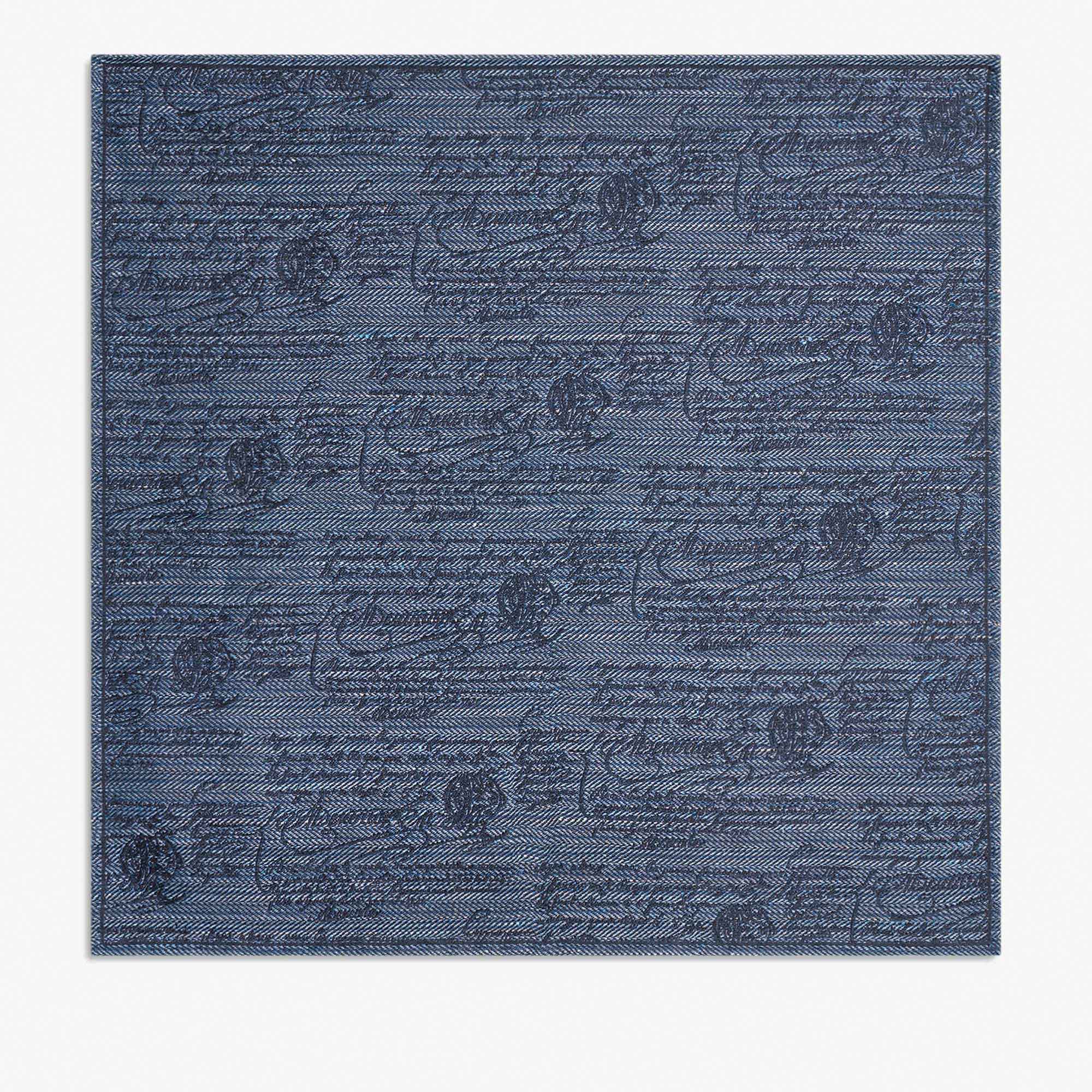 Chevron Scritto Handkerchief, SOLADITE BLUE, hi-res