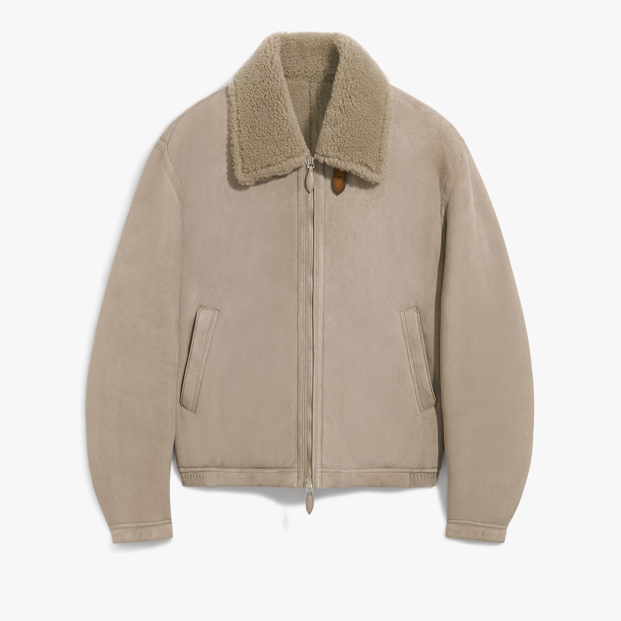 Shearling Blouson, GRAY BEIGE, hi-res