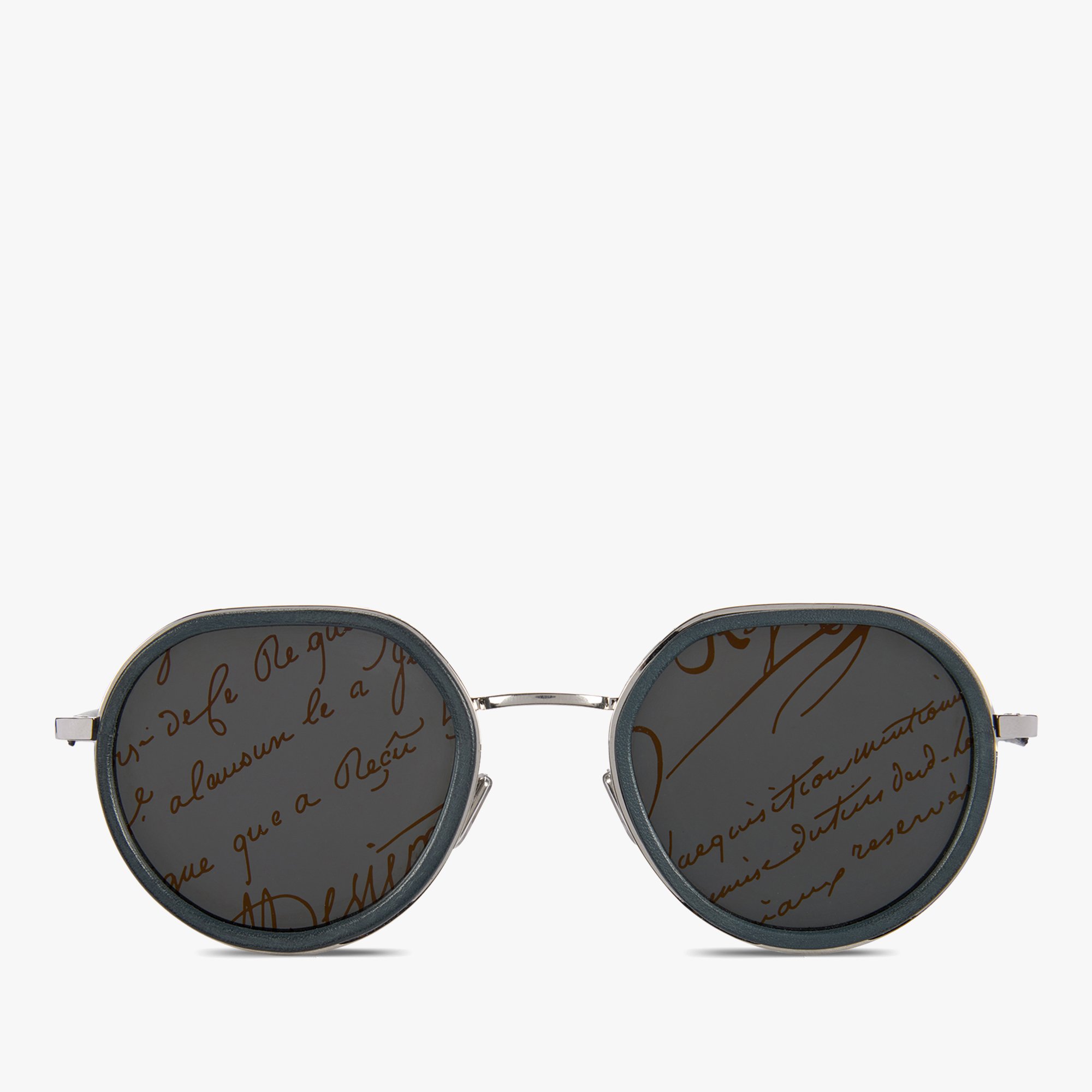 Lunettes De Soleil Centaury En Métal Et Cuir, GREY+BRONZE, hi-res