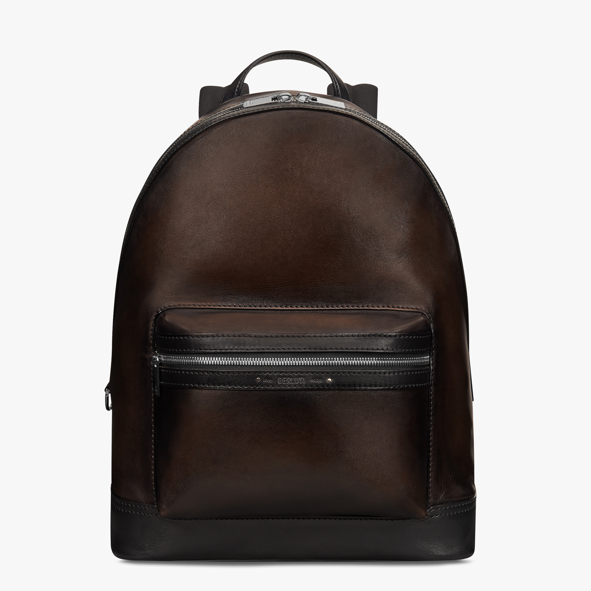 Explorer Medium Leather Backpack, ICE BLACK, hi-res