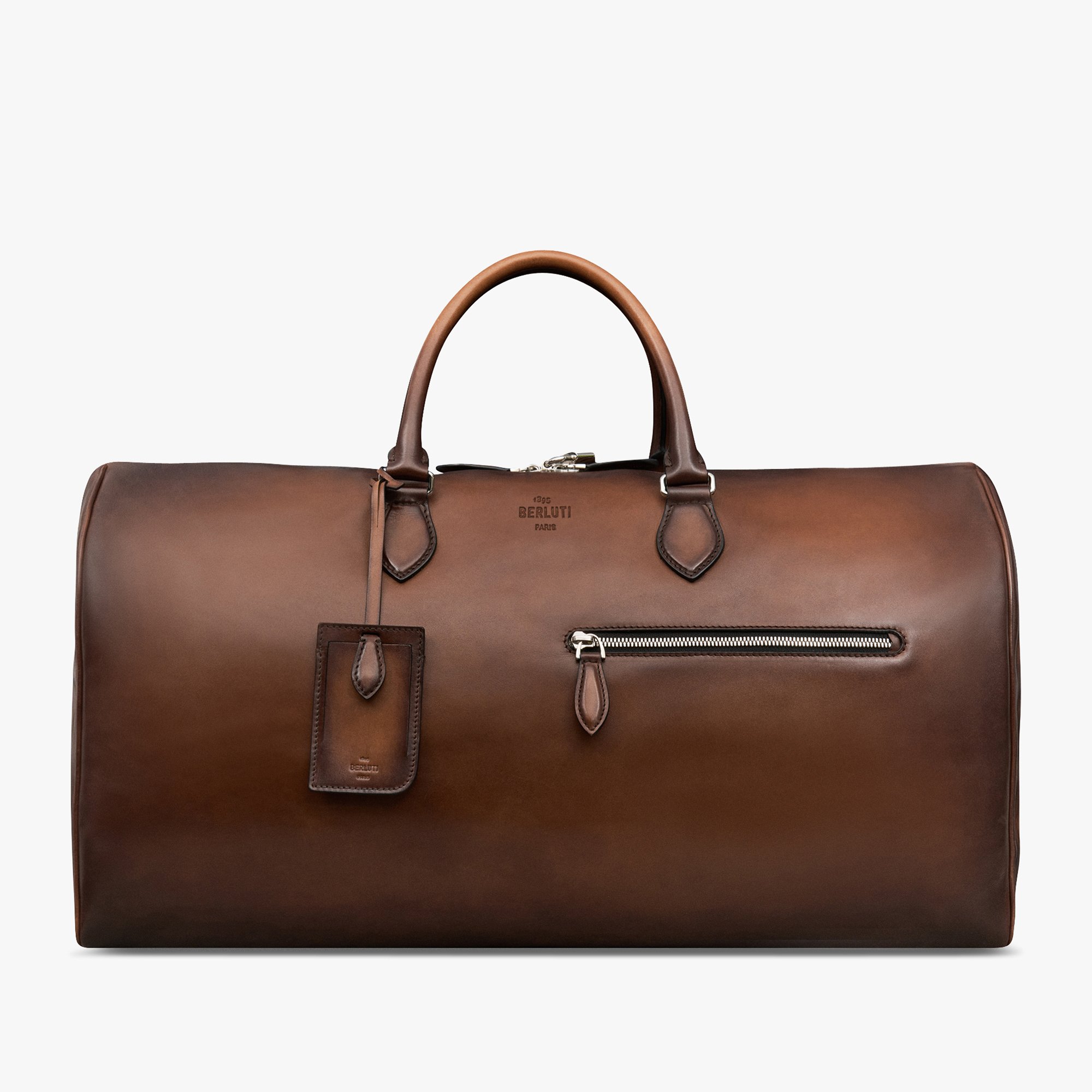 Jour Off Large Leather Travel Bag, CACAO INTENSO, hi-res