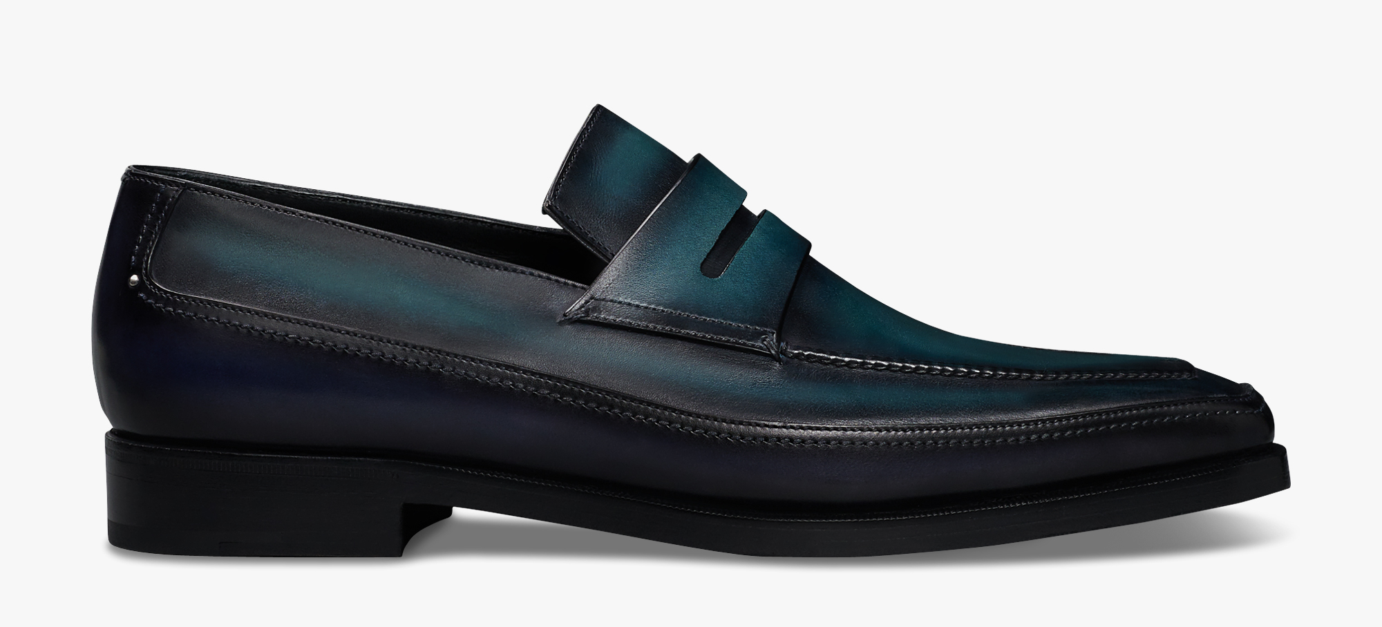 Andy Demesure Leather Loafer, OCEANIC WAVE + ALPINE GREEN, hi-res