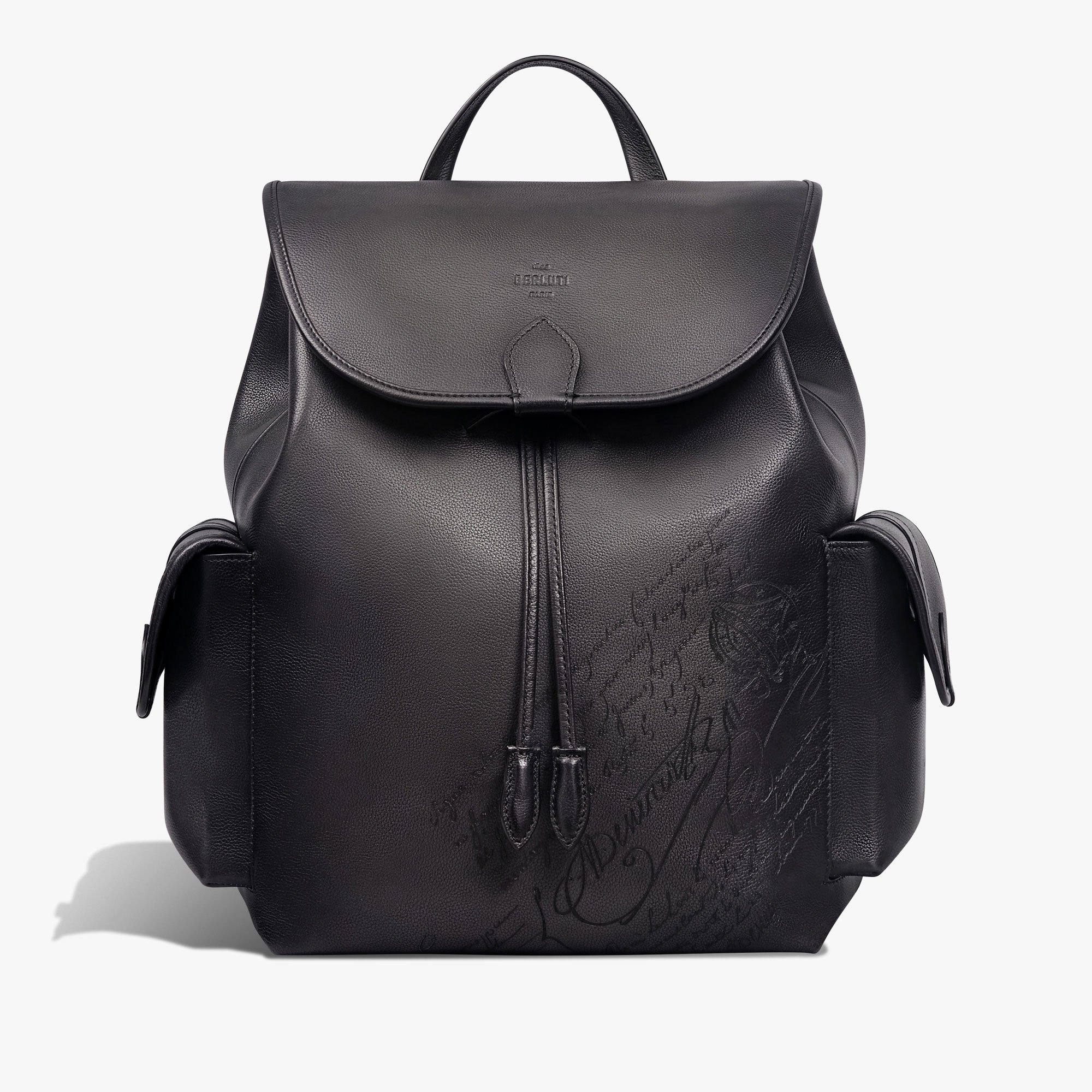 Horizon Scritto Leather Backpack, NERO GRIGIO, hi-res