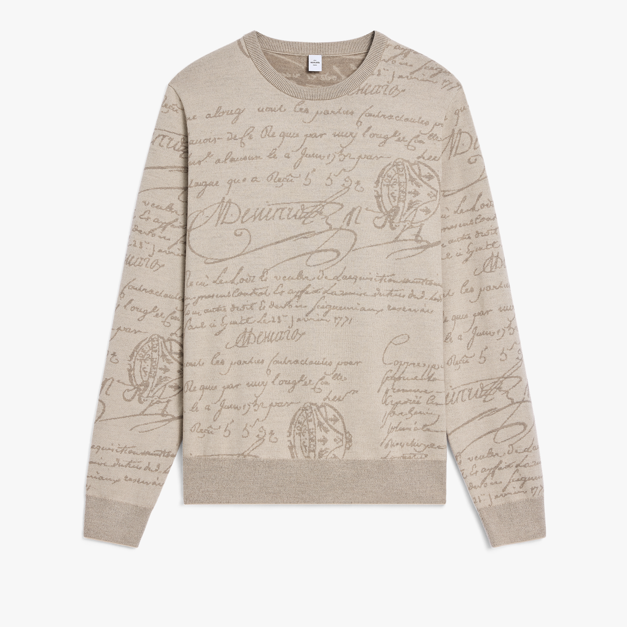 Scritto Wool & Cashmere Crewneck, WOOLLY BEIGE, hi-res