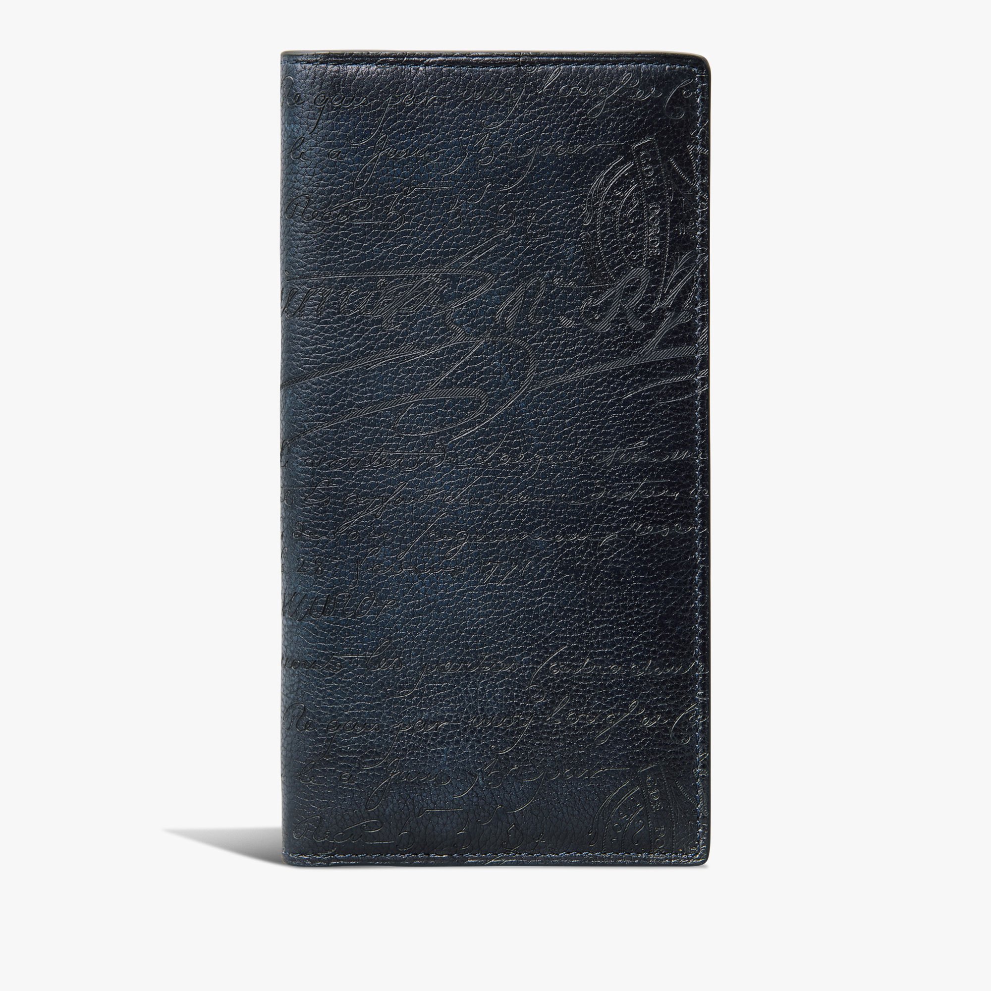 Santal Scritto Leather Long Wallet, INDIGO DENIM, hi-res