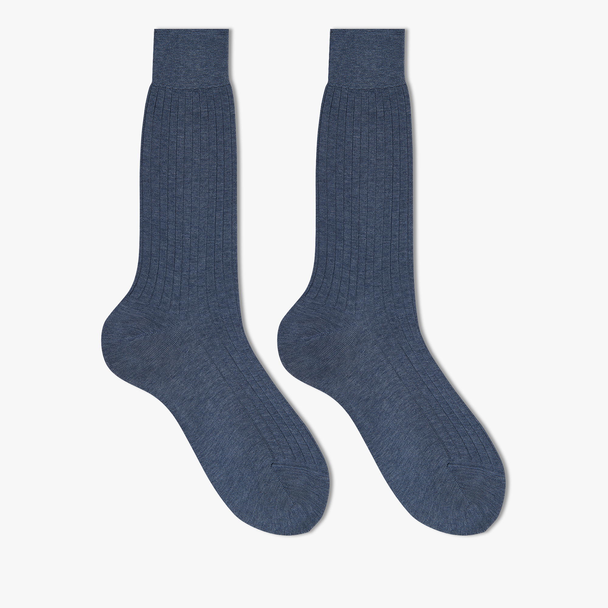 Chaussettes Courtes En Coton, BLEU GRIS, hi-res