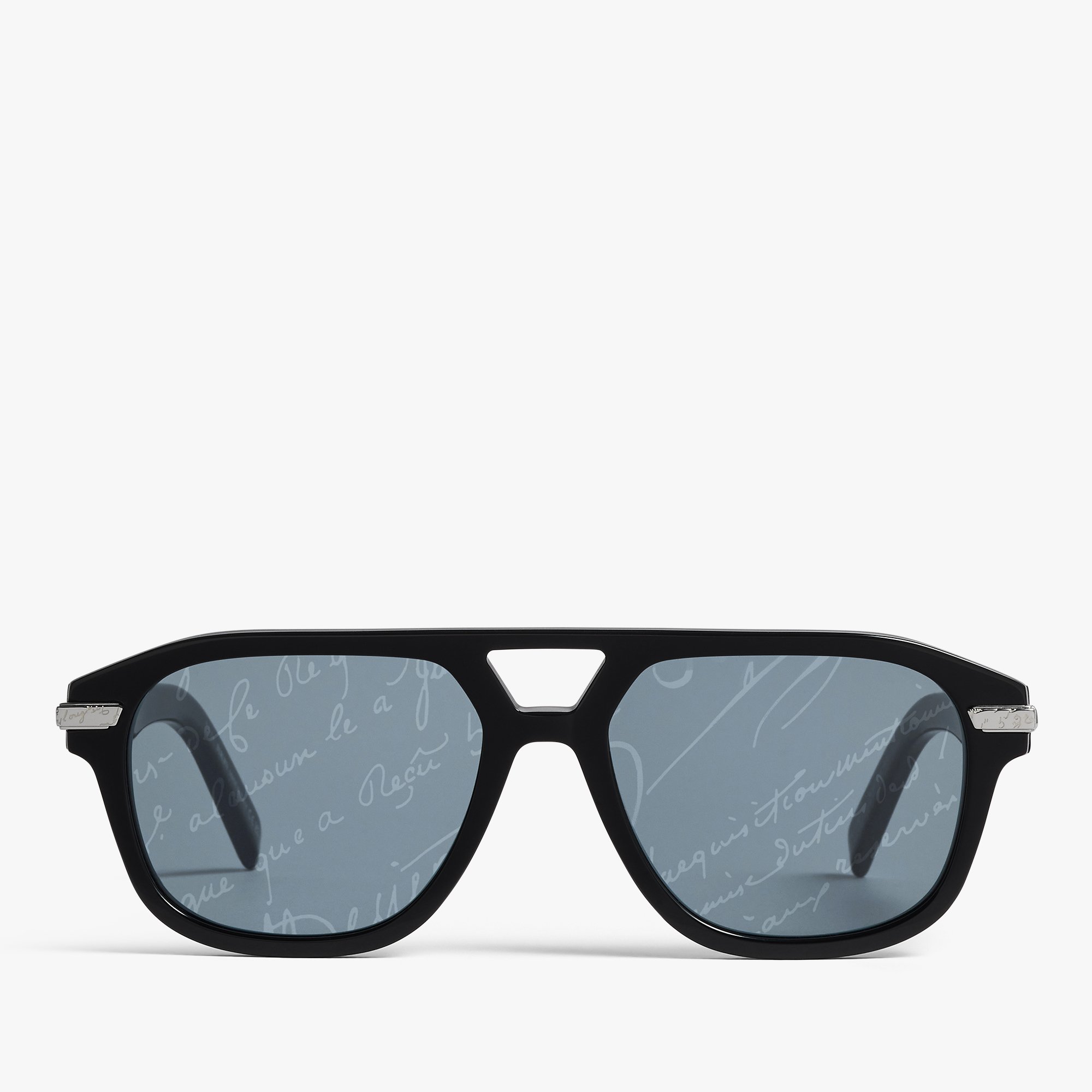 Flare Acetate Sunglasses, BLACK + GREY SCRITTO SILVER, hi-res