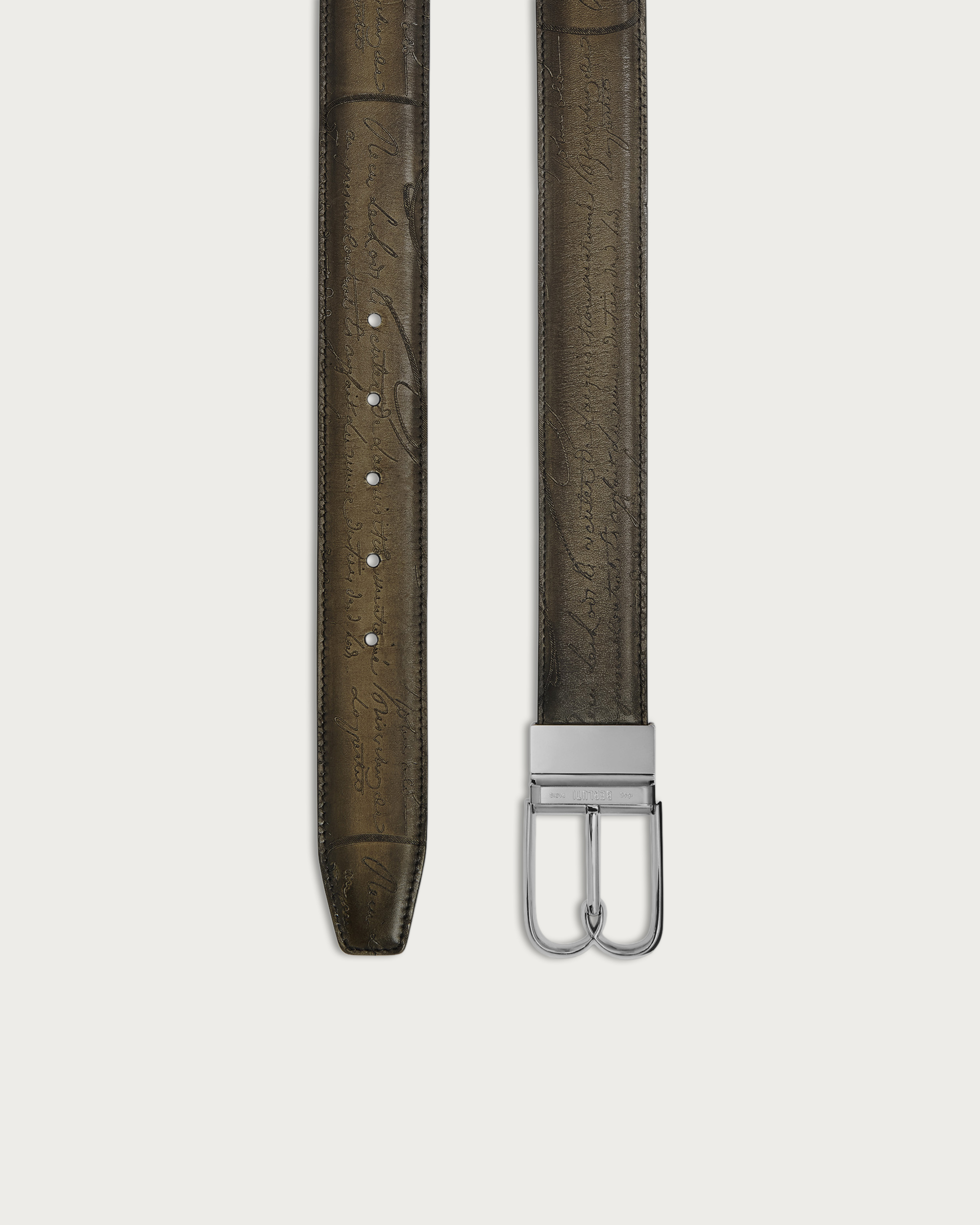 Berluti ベルルッティ 美品 カリグラフィＢパティーヌリバーシブル ベルト Berluti（ベルルッティ） 美品 スクリット カリグラフィ パティーヌ