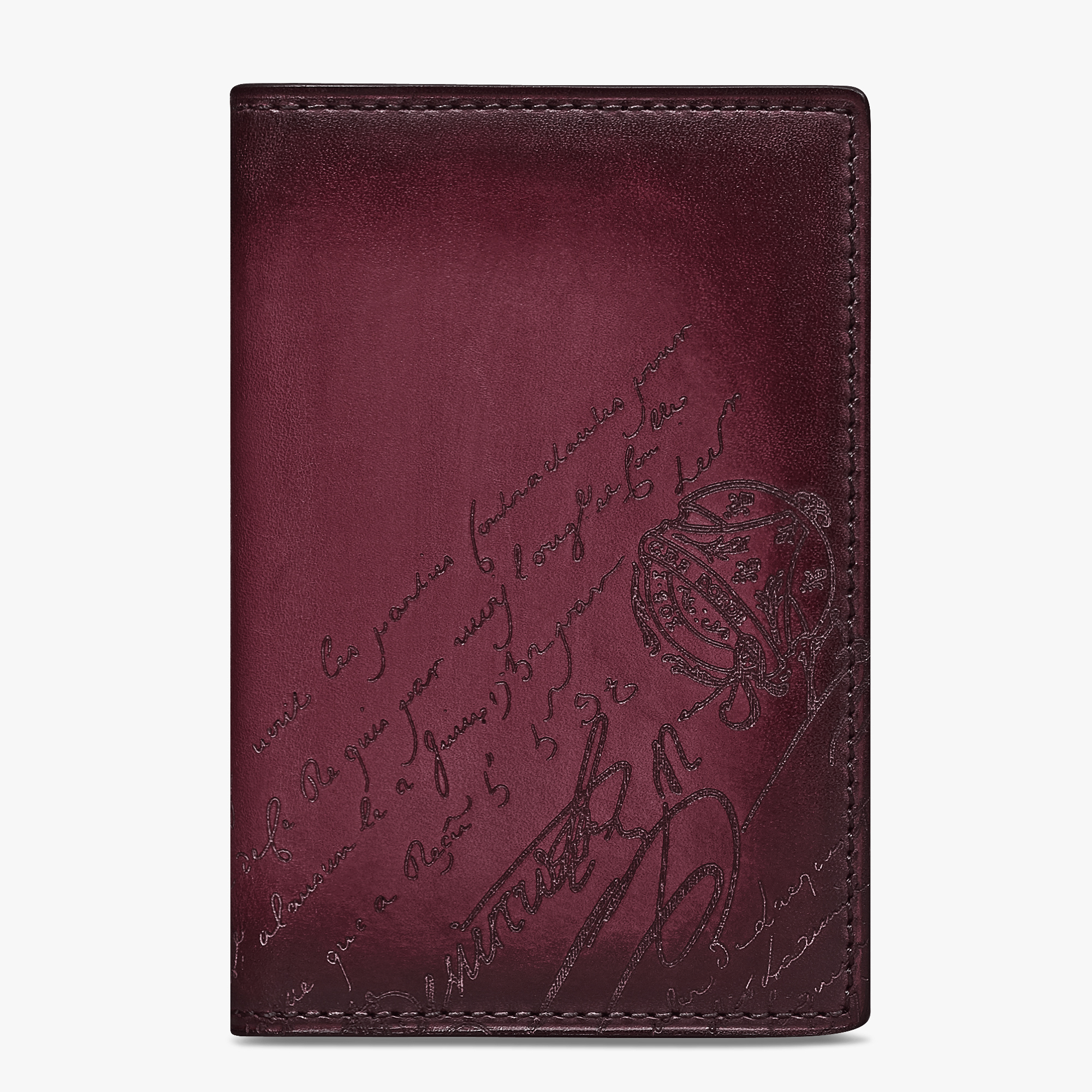 Jagua Scritto Swipe Leather Card Holder, FLAMING RED, hi-res