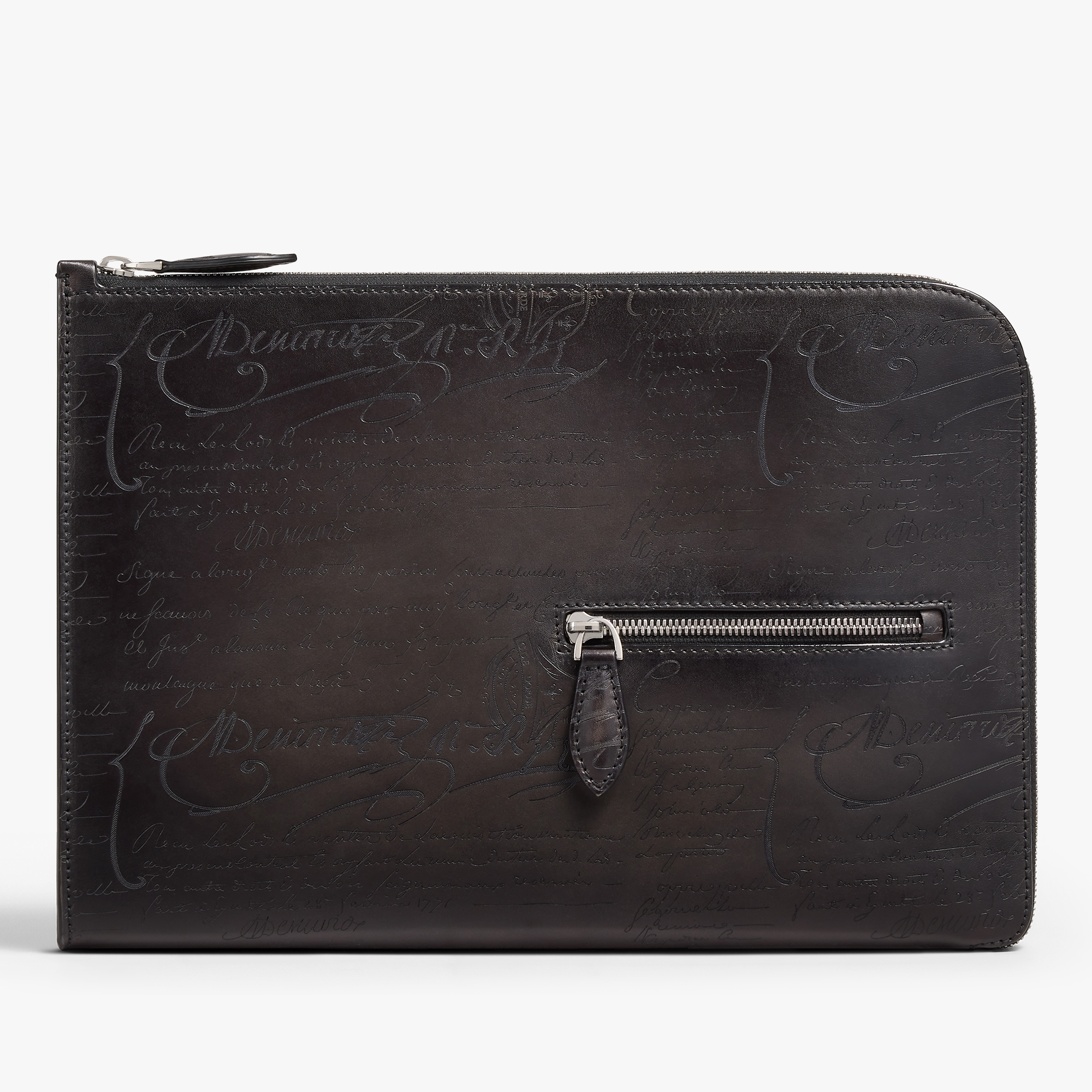 Nino Tgm Scritto Leather Clutch, NERO GRIGIO, hi-res