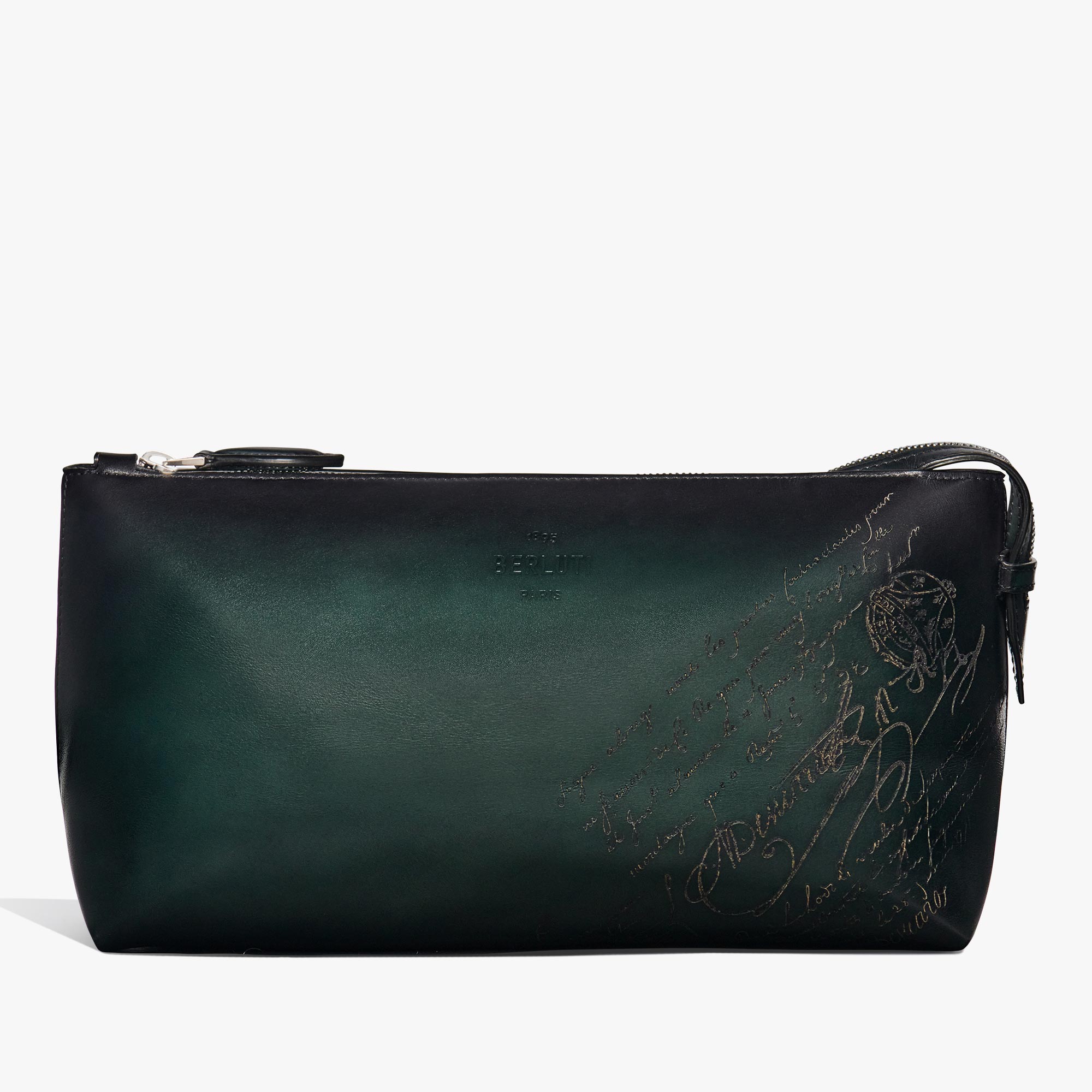 Ivy Scritto Leather Toiletry Pouch, OPUNTIA, hi-res
