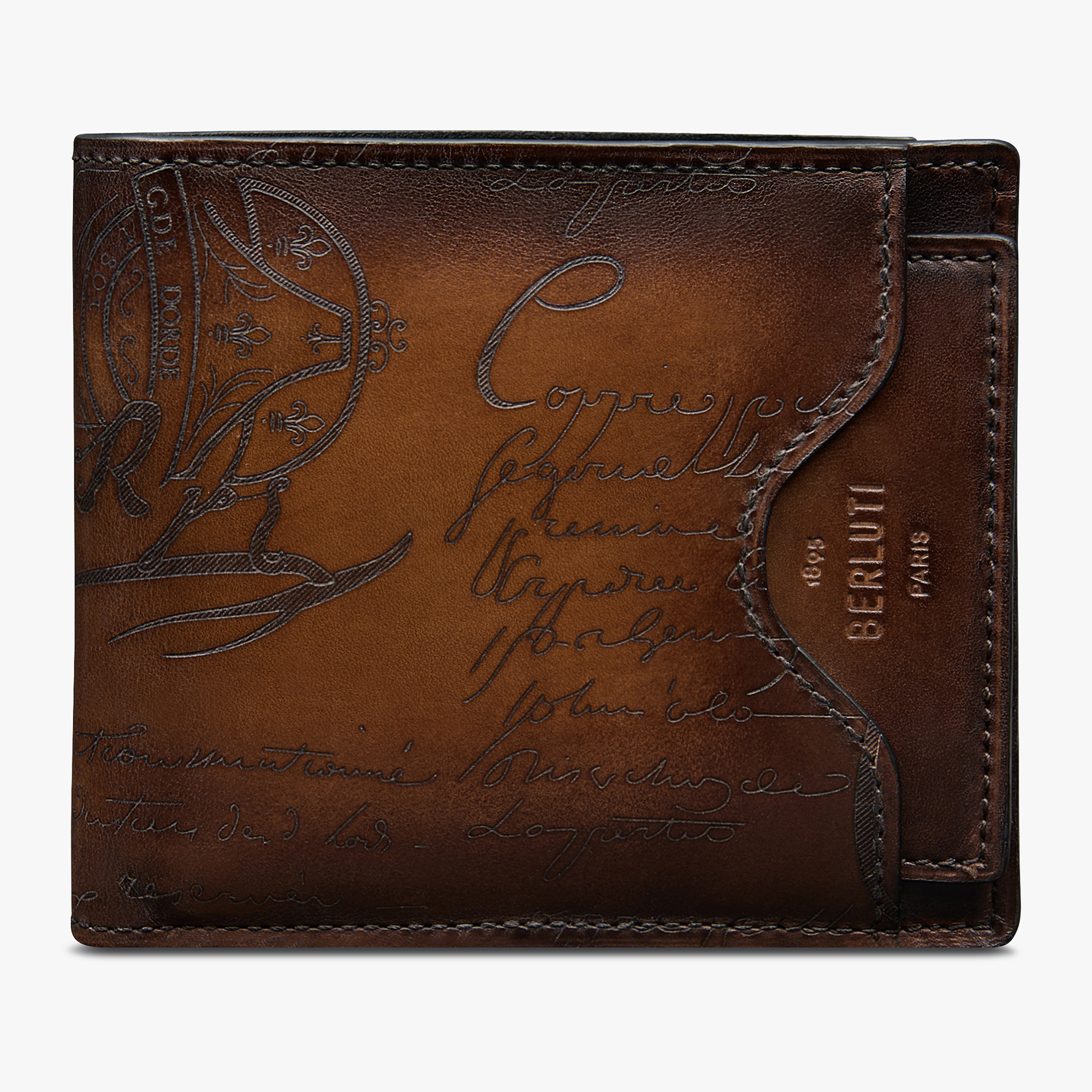 Makore 2in1 Scritto Leather Wallet, CACAO INTENSO, hi-res