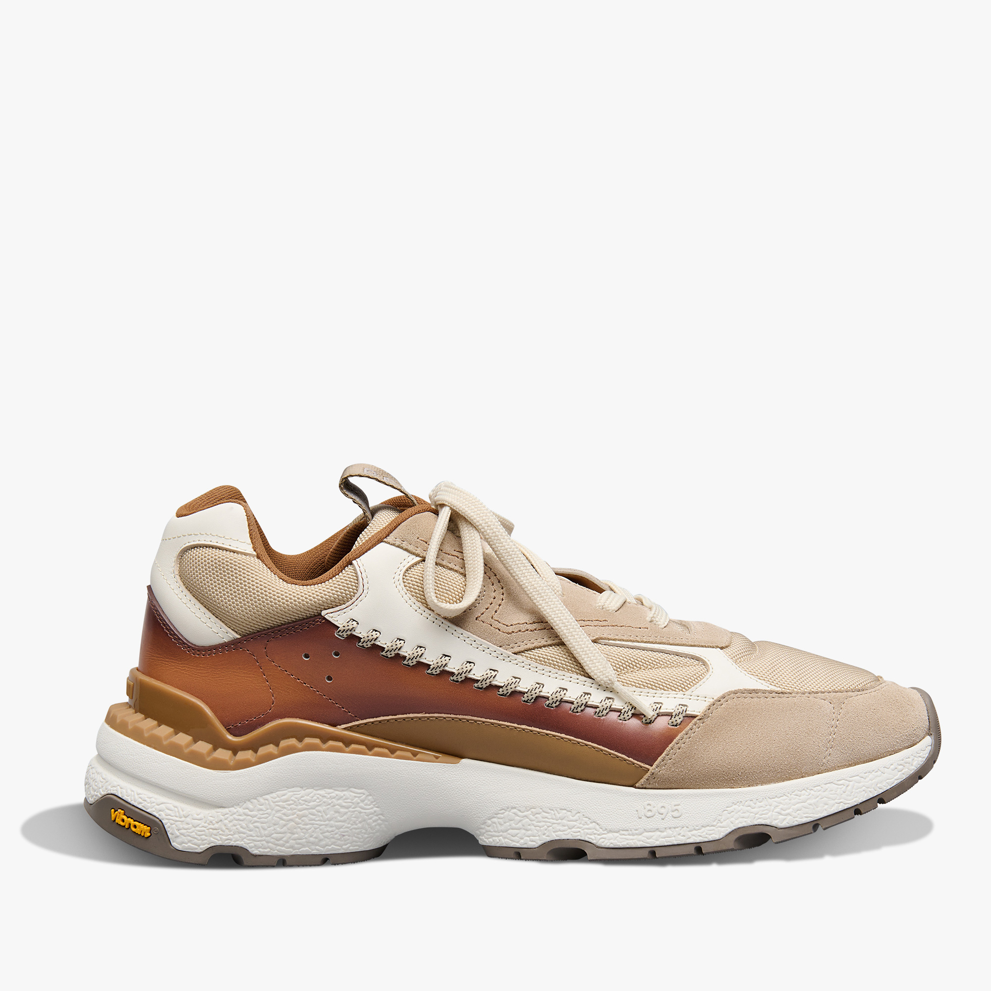 Skyrunning Leather And Nylon Sneaker, DUNE, hi-res