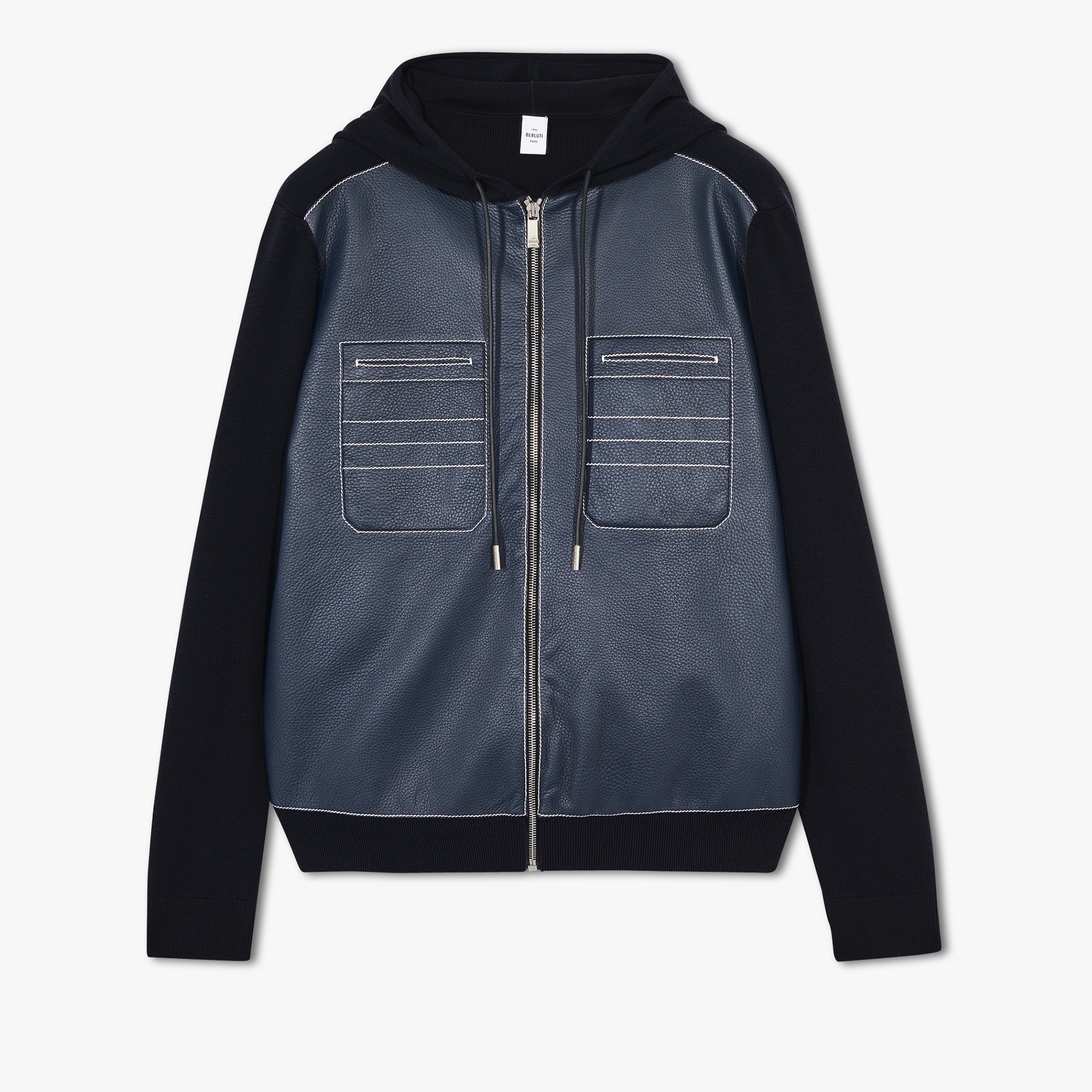 Leather zip up hoodie clearance