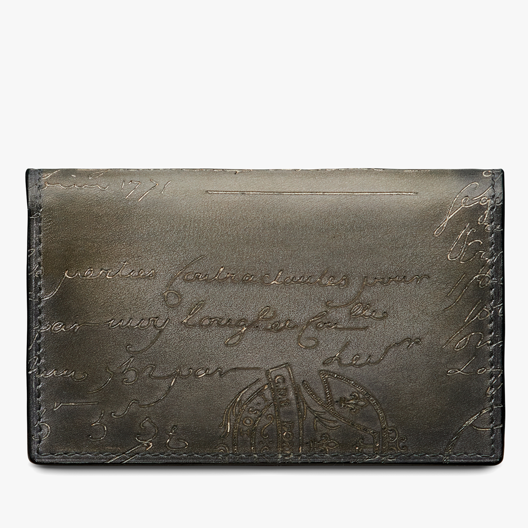 Porte-Cartes Imbuia En Cuir Scritto, ELEPHANT GREY, hi-res