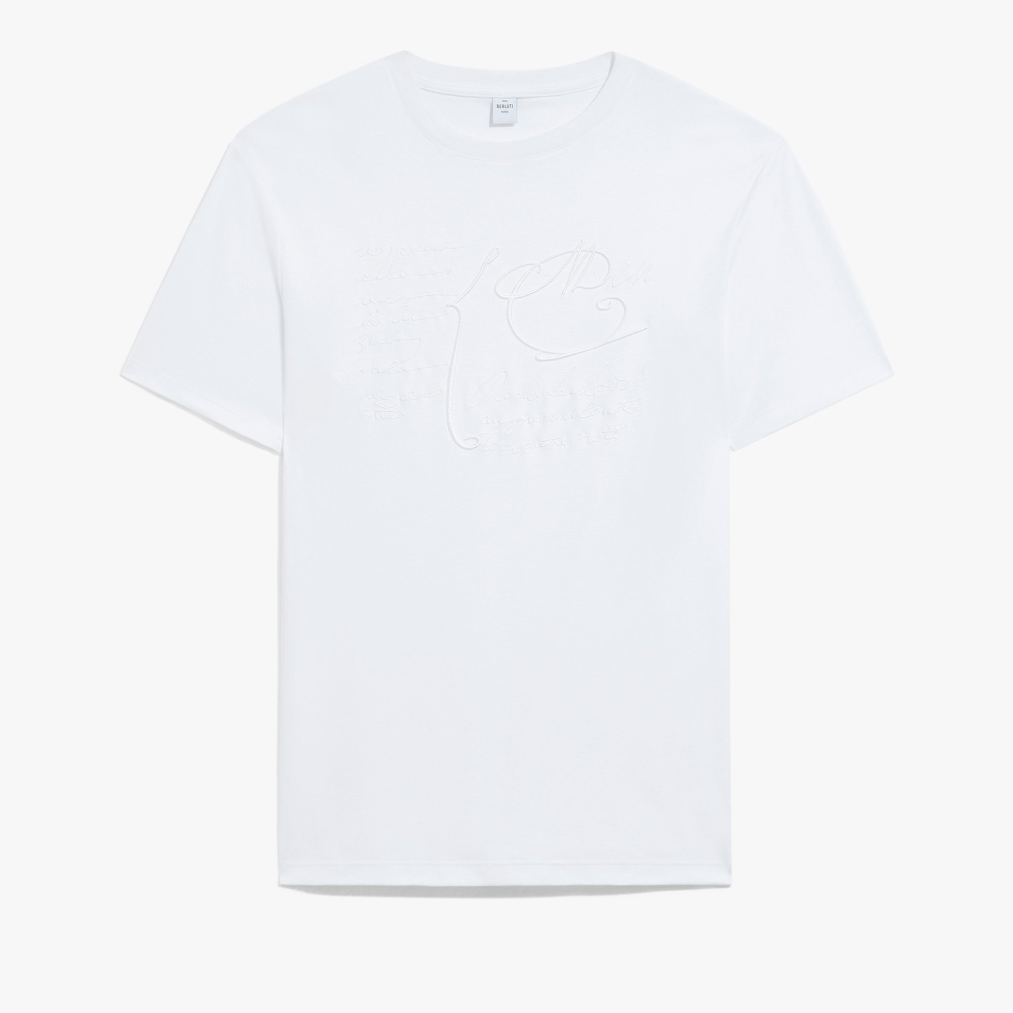 Scritto Embroidered T-shirt, BLANC OPTIQUE, hi-res