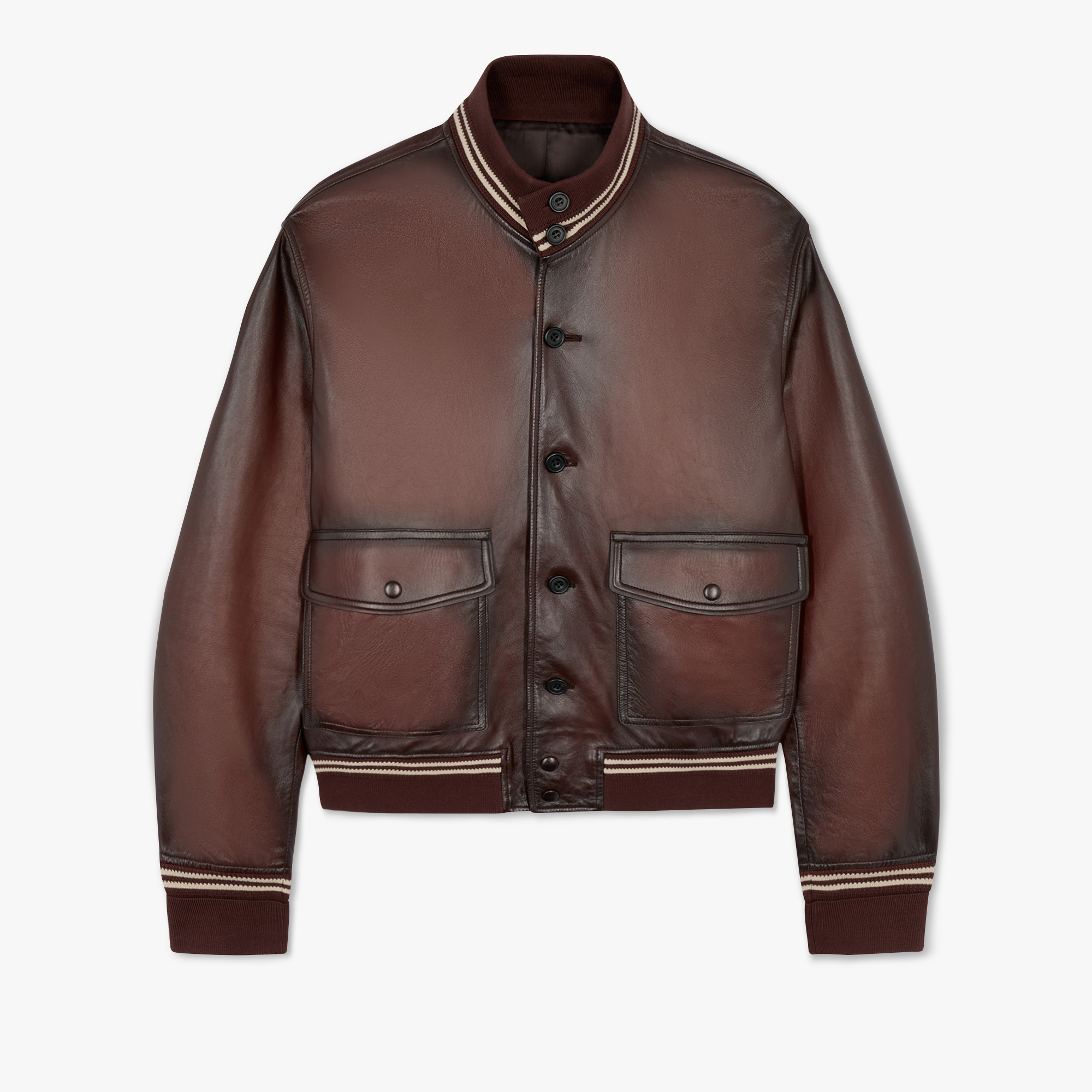 Patina Leather Blouson, CHESTNUT, hi-res