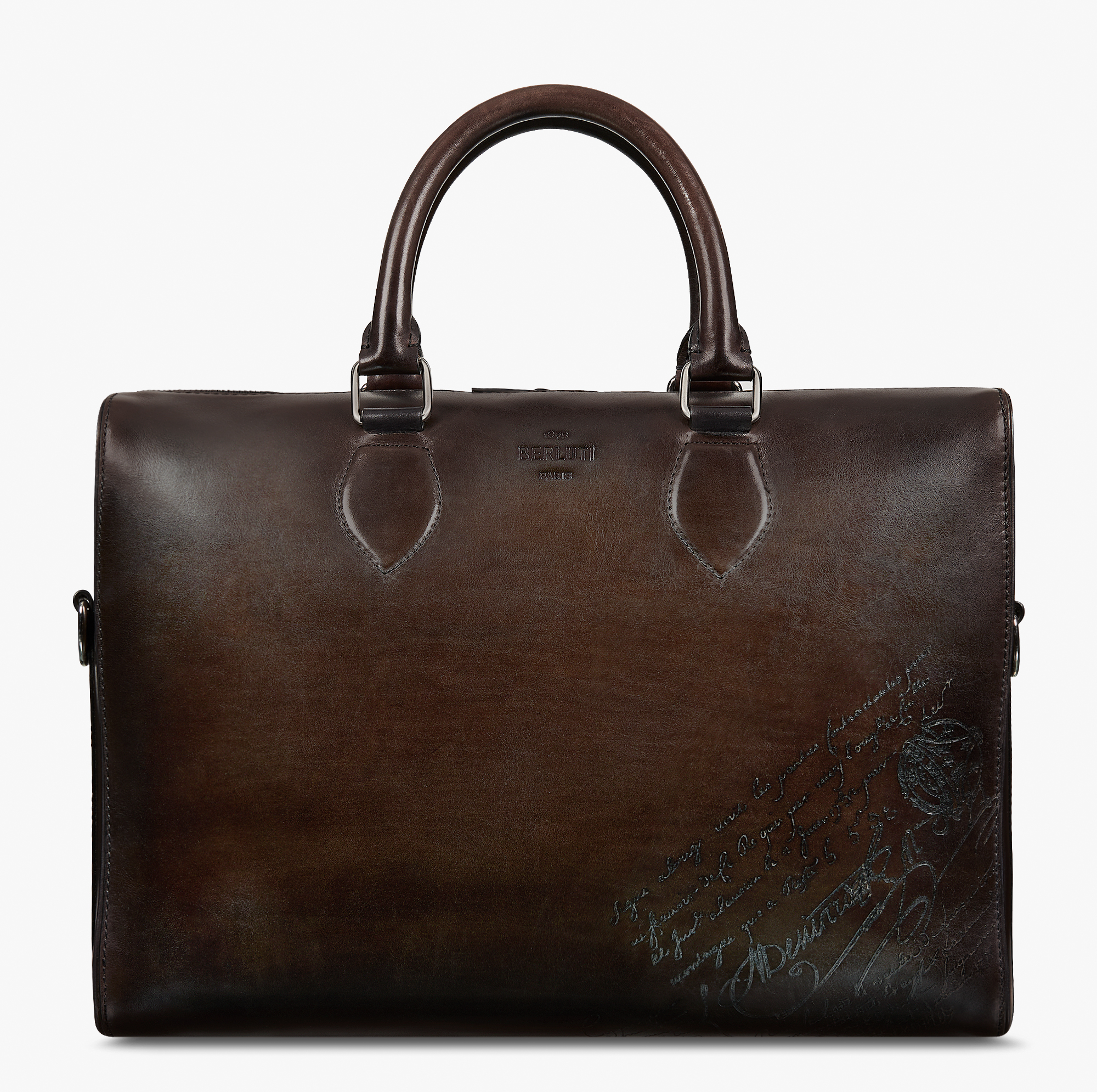 Daily Leather Scritto Swipe Briefcase, ICE BLACK, hi-res
