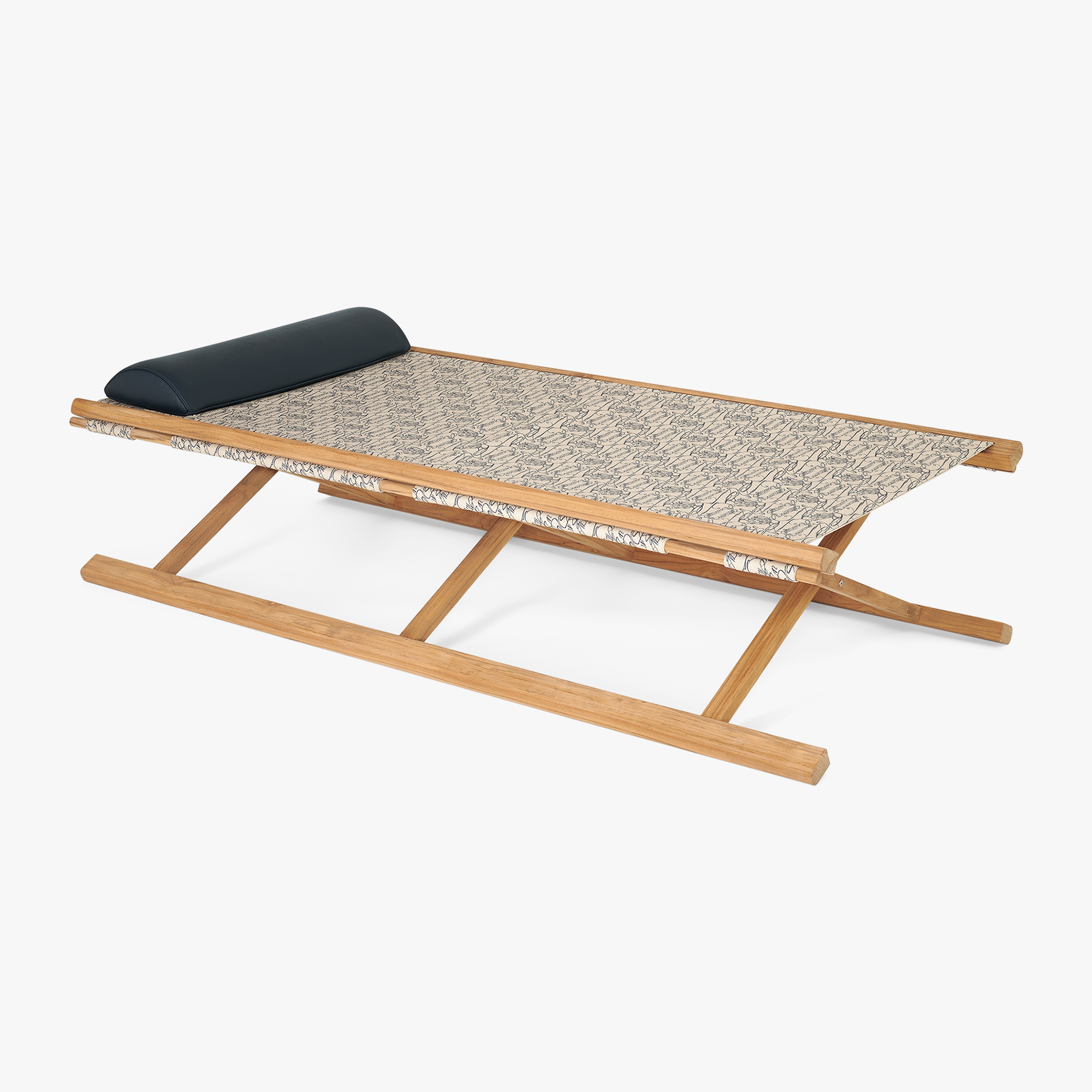 Scritto Canvas And Leather Folding Bed Berluti Edition, BEIGE, hi-res