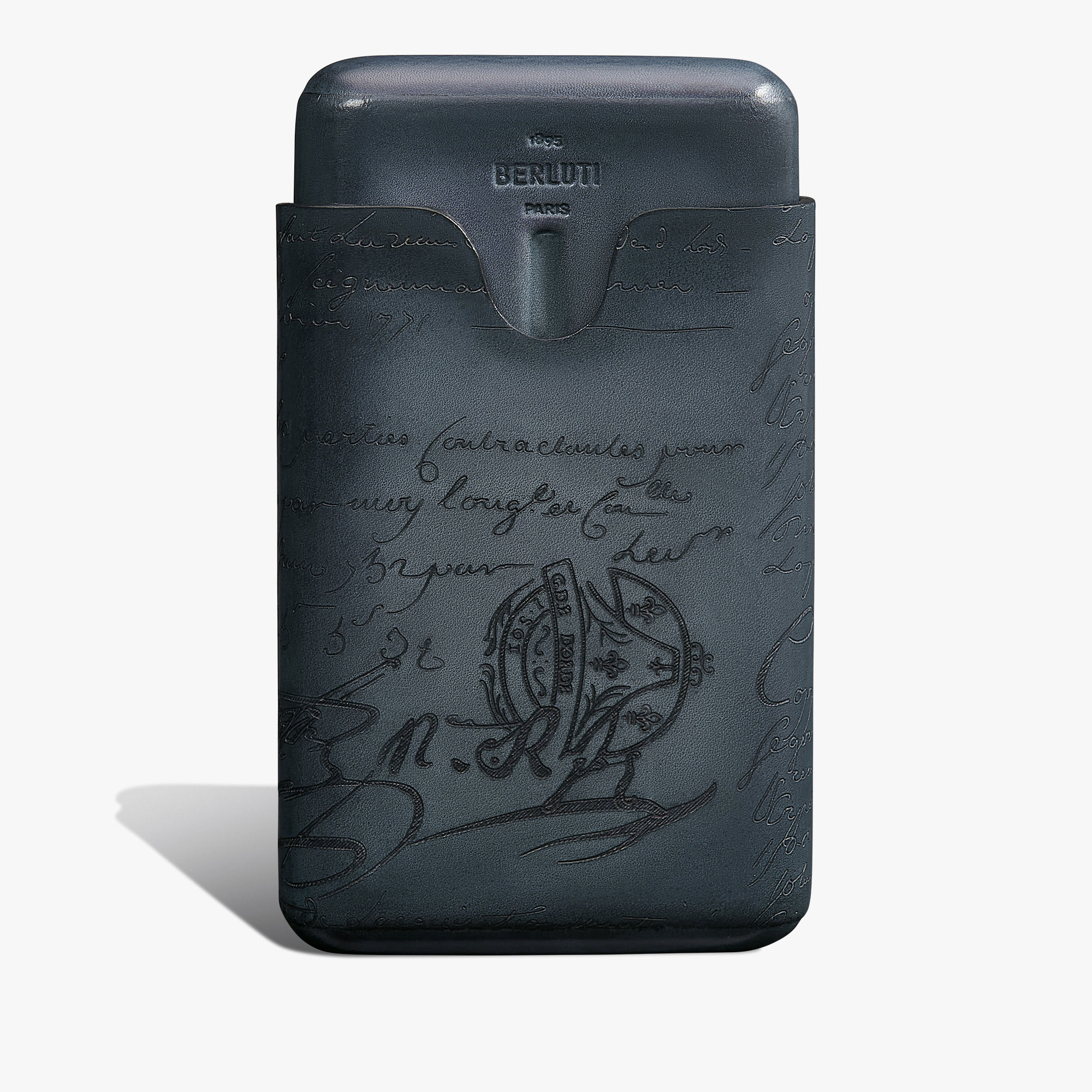 Étui Quatre Cigares En Cuir Scritto, BLU MINERALE, hi-res
