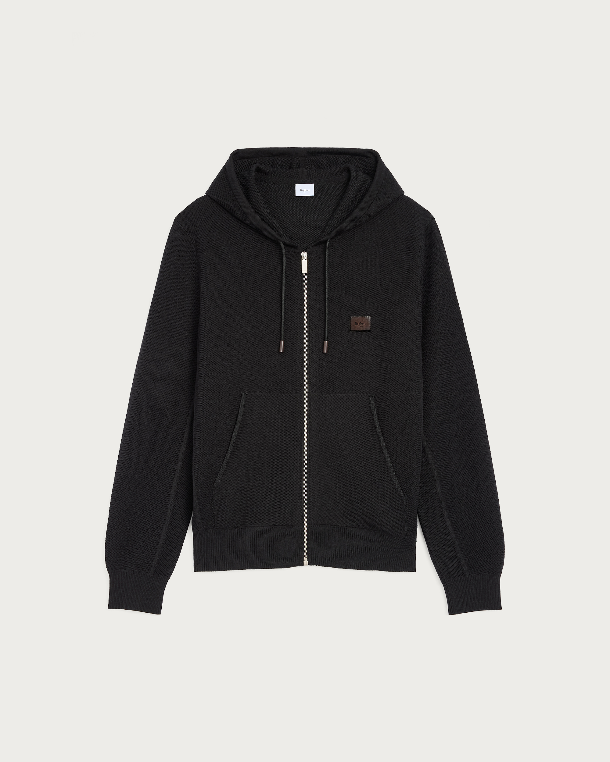 BERLUTI ニットパーカー レザーディテール シャドウ ジップ パーカー | ベルルッティ JP