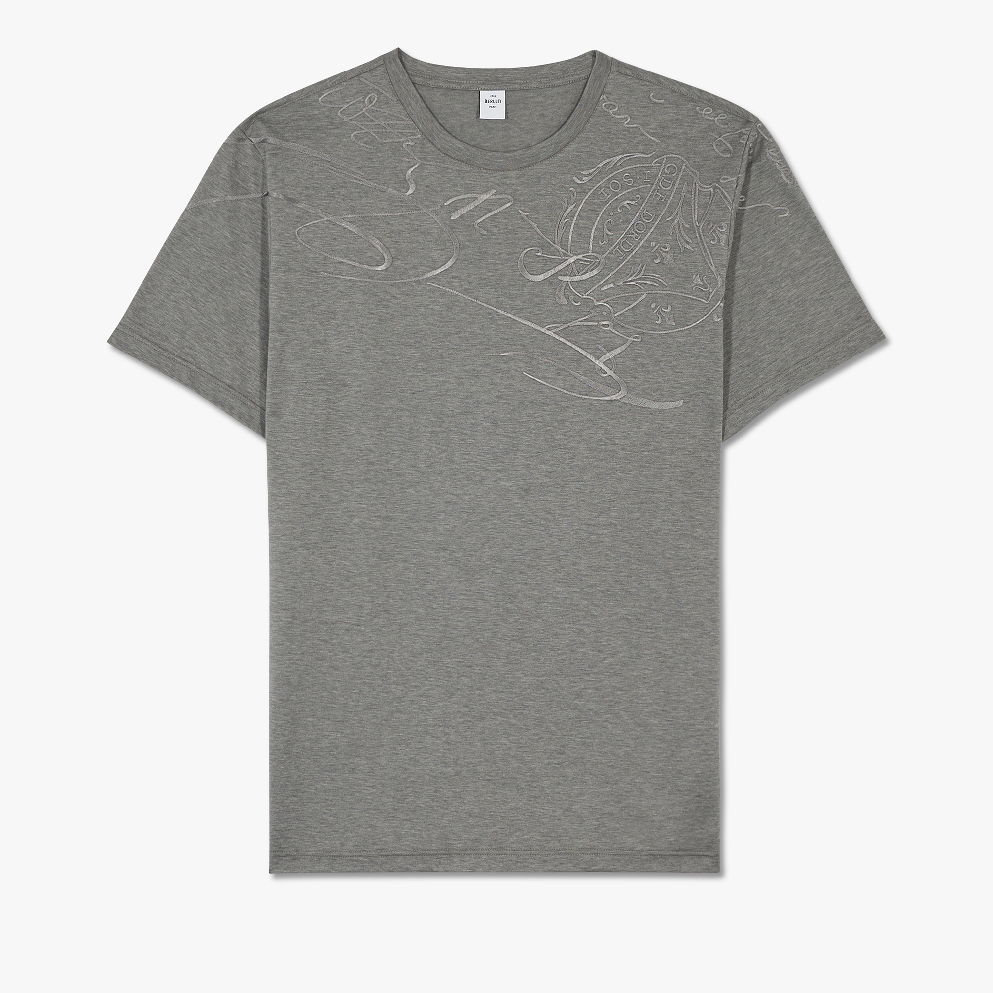 Scritto Embroidered T-Shirt, GREY MELANGE, hi-res