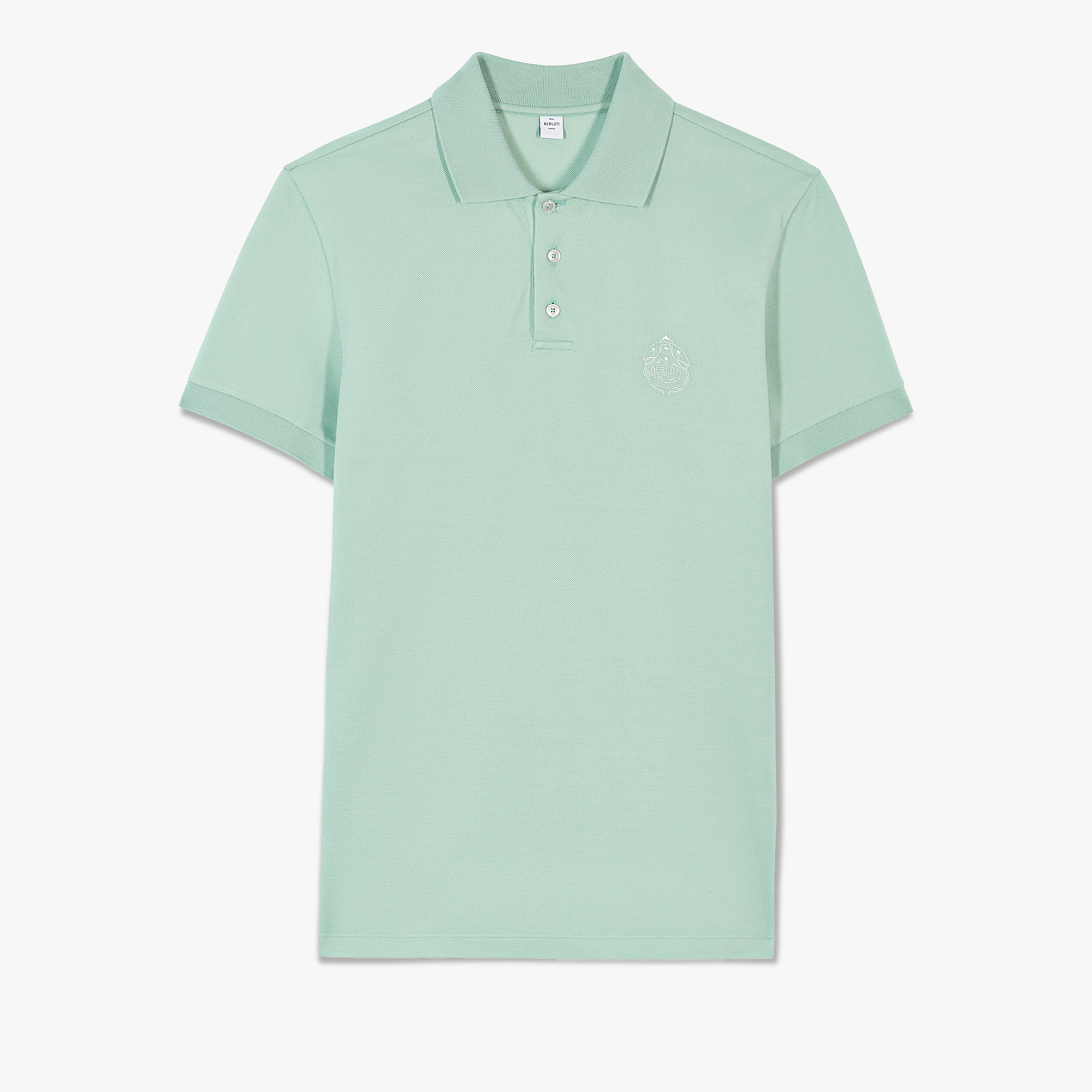 Polo Shirt With Embroidered Crest, ALMOND GREEN, hi-res
