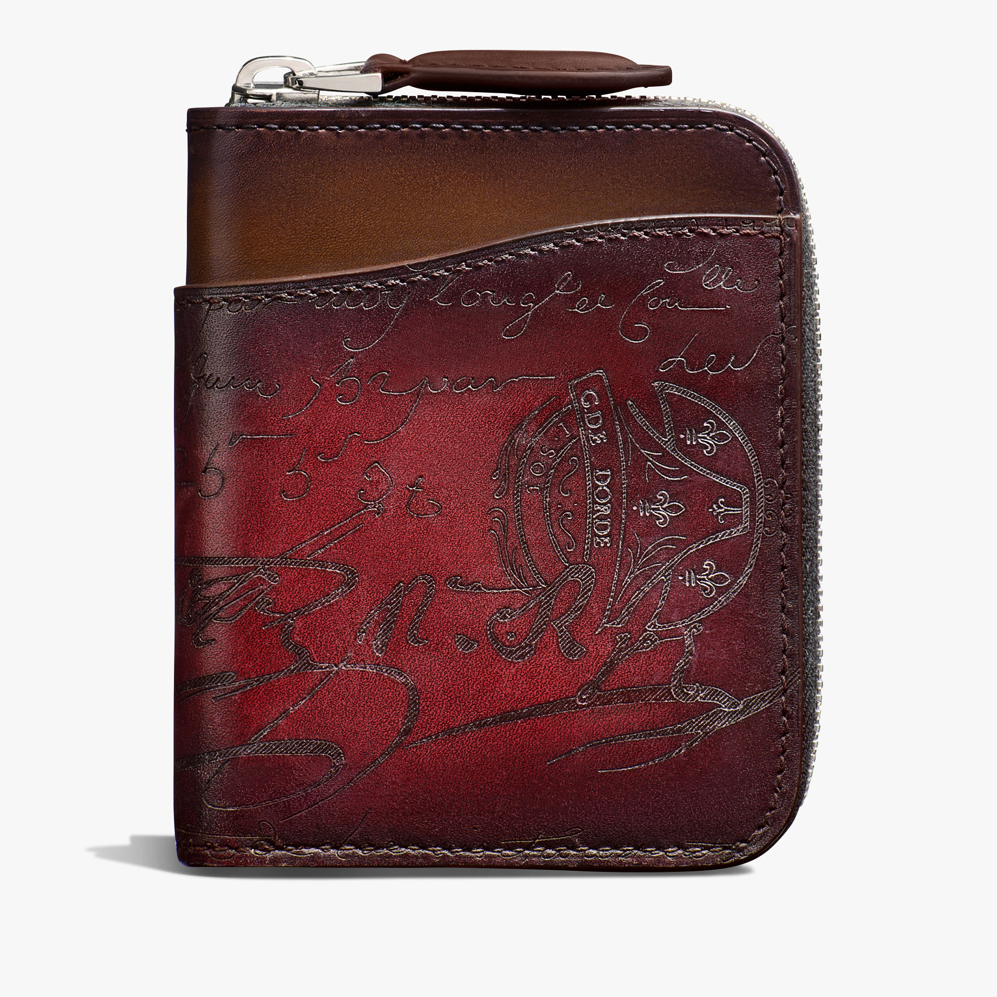 Wapa Gradiant Scritto Leather Coin Purse, ST EMILION + CACAO INTENSO, hi-res