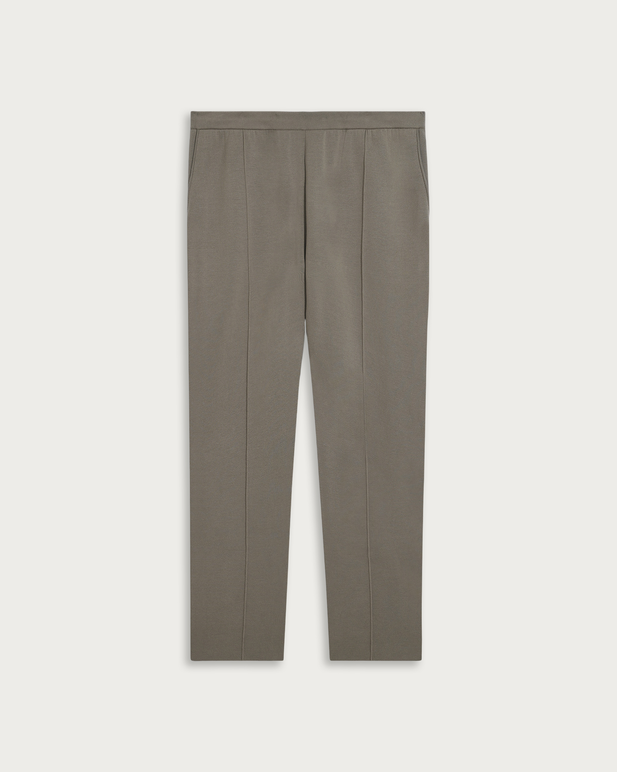 Double Face Knitted Trousers with Leather Detail