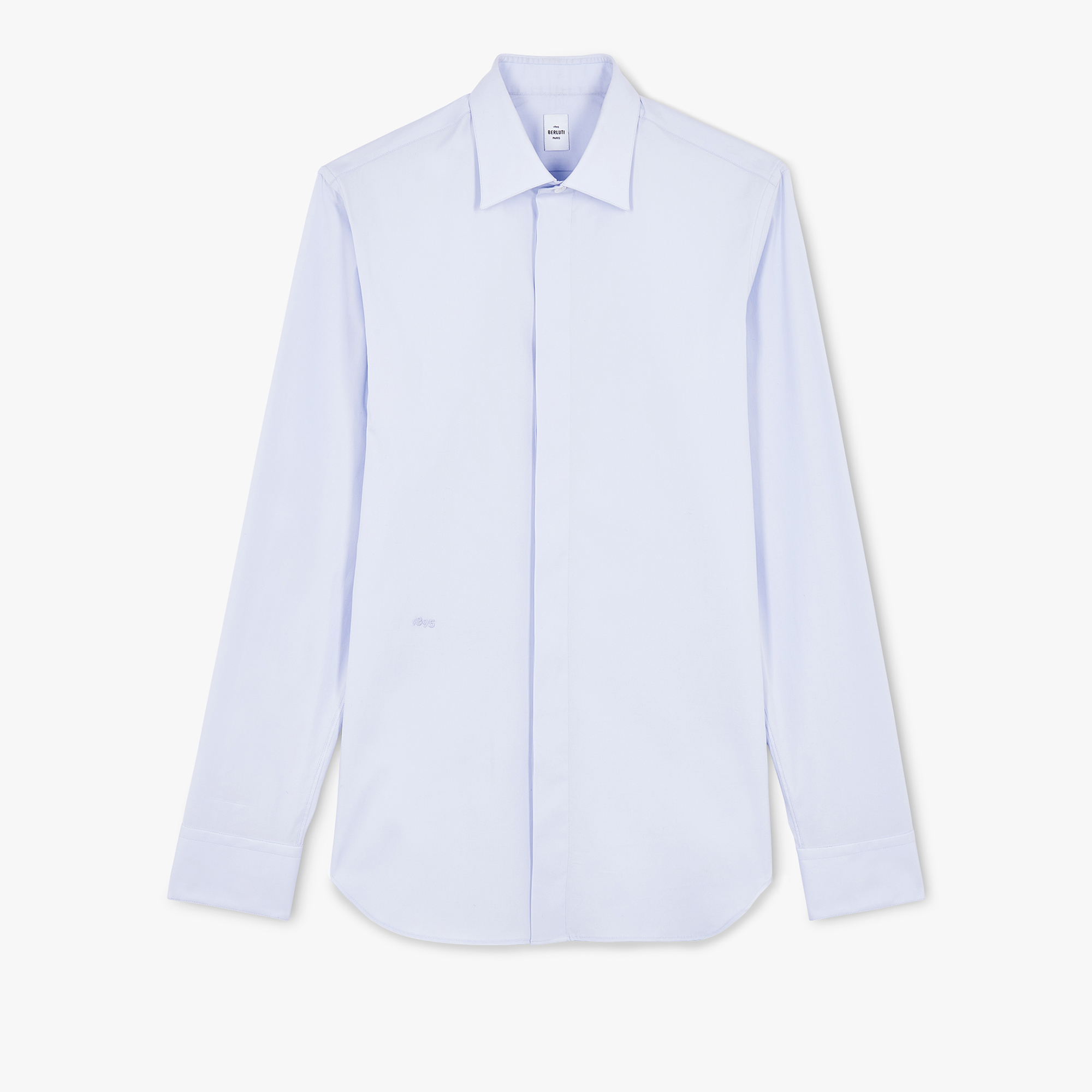 Stretch Cotton Popeline Shirt, PASTEL BLUE, hi-res