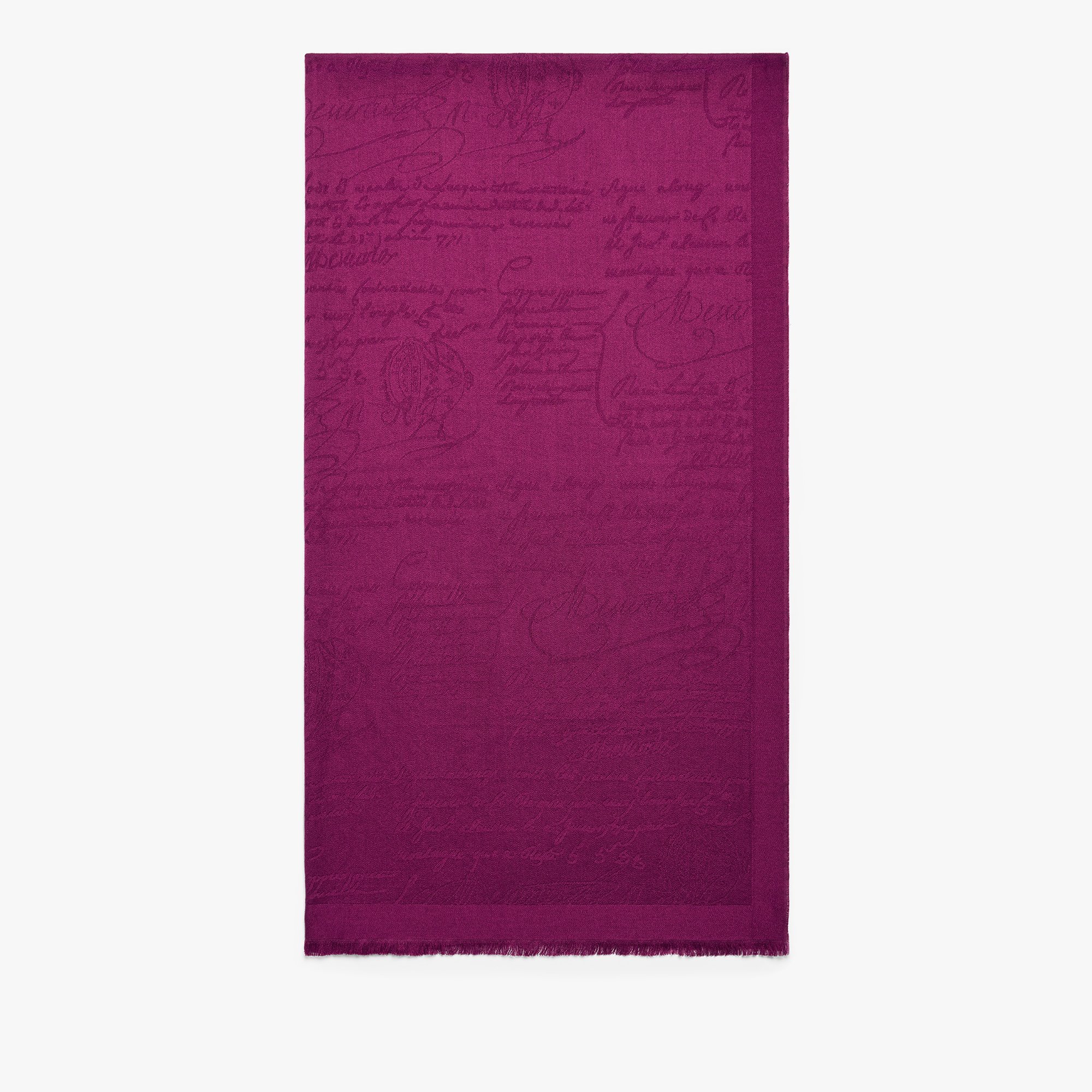Wool & Silk Scritto Scarf, PURPLE FUSHIA, hi-res