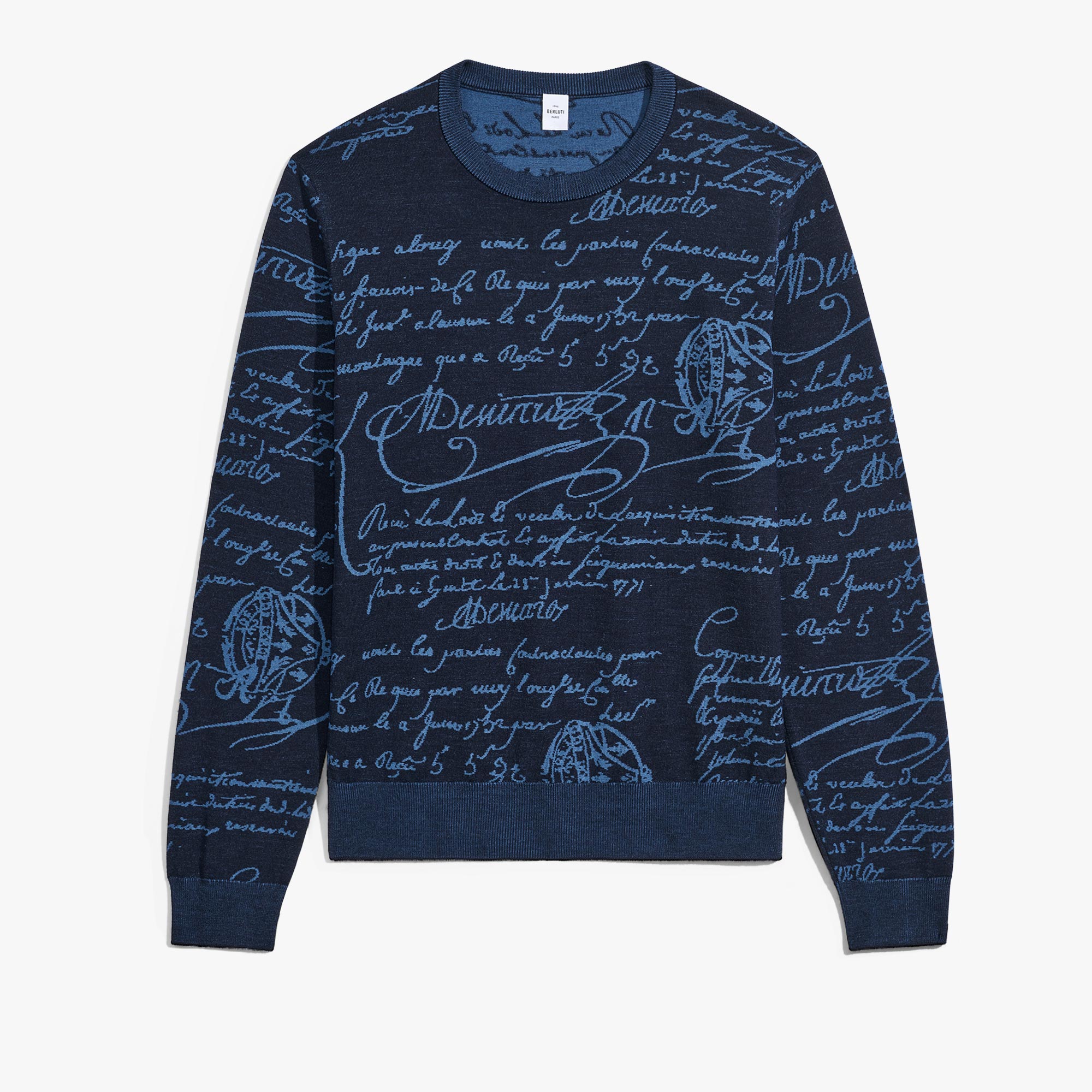 Pull En Laine Scritto, COLD NIGHT BLUE, hi-res