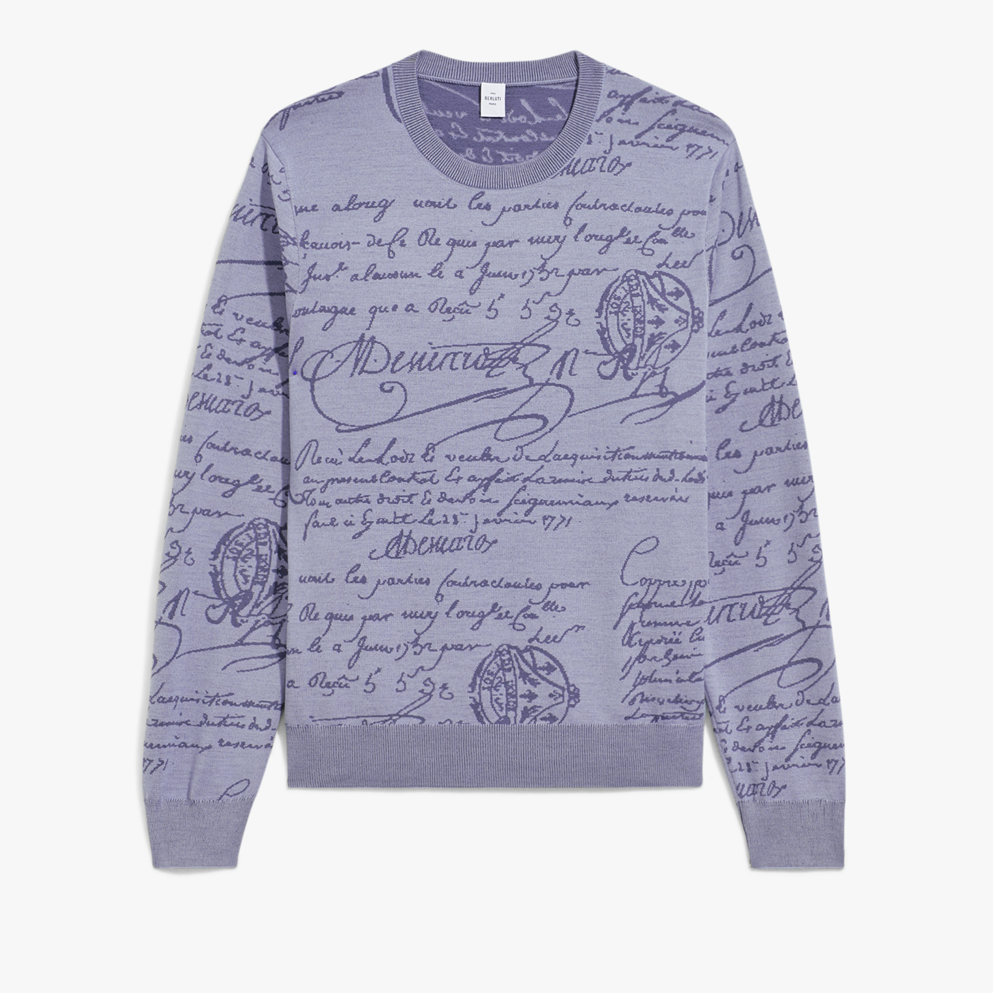 Pull En Laine Scritto, SEASIDE GREY, hi-res
