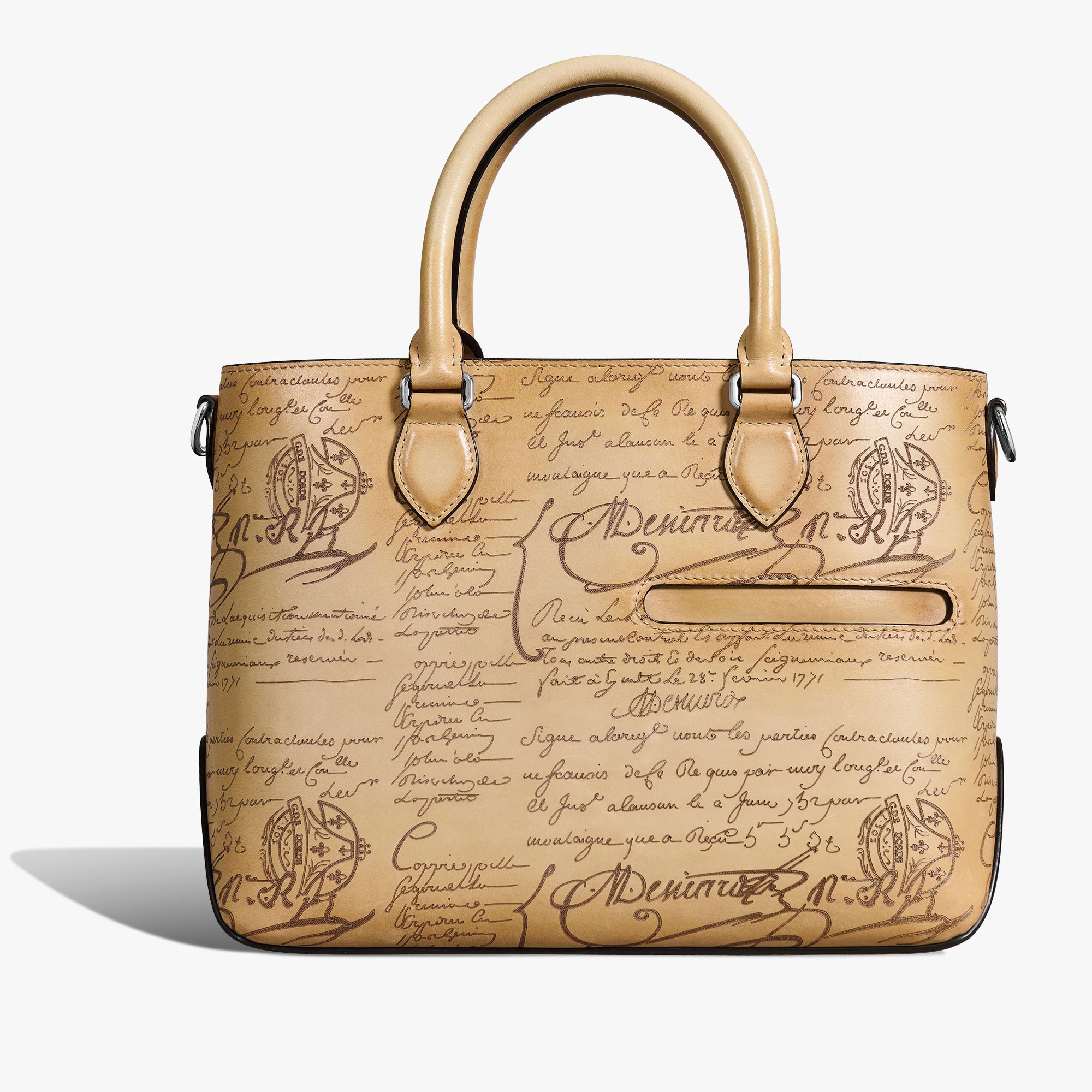 Toujours Xs Scritto Leather Tote Bag, MIRAGGIO, hi-res