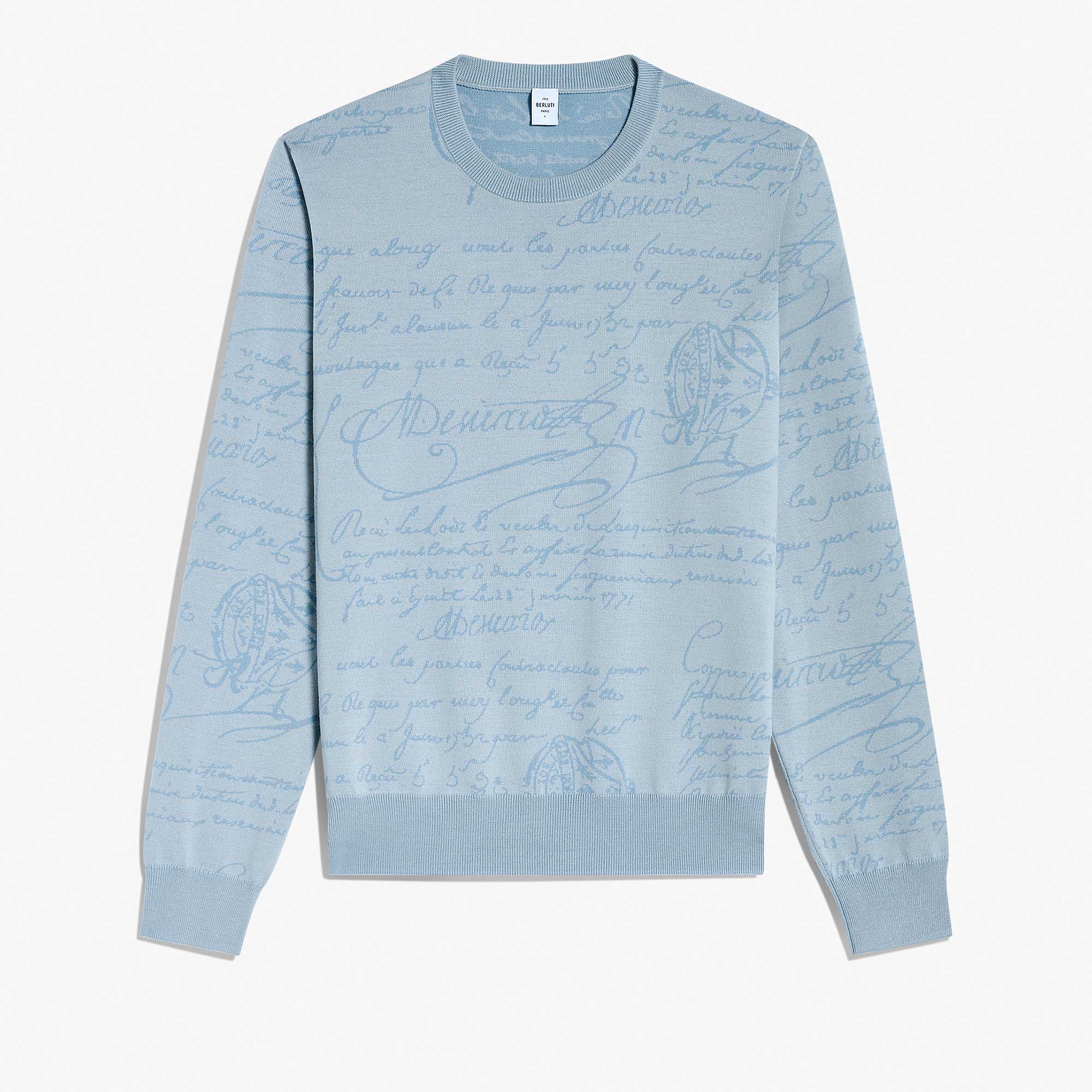 Scritto Wool Crewneck, PALE BLUE, hi-res