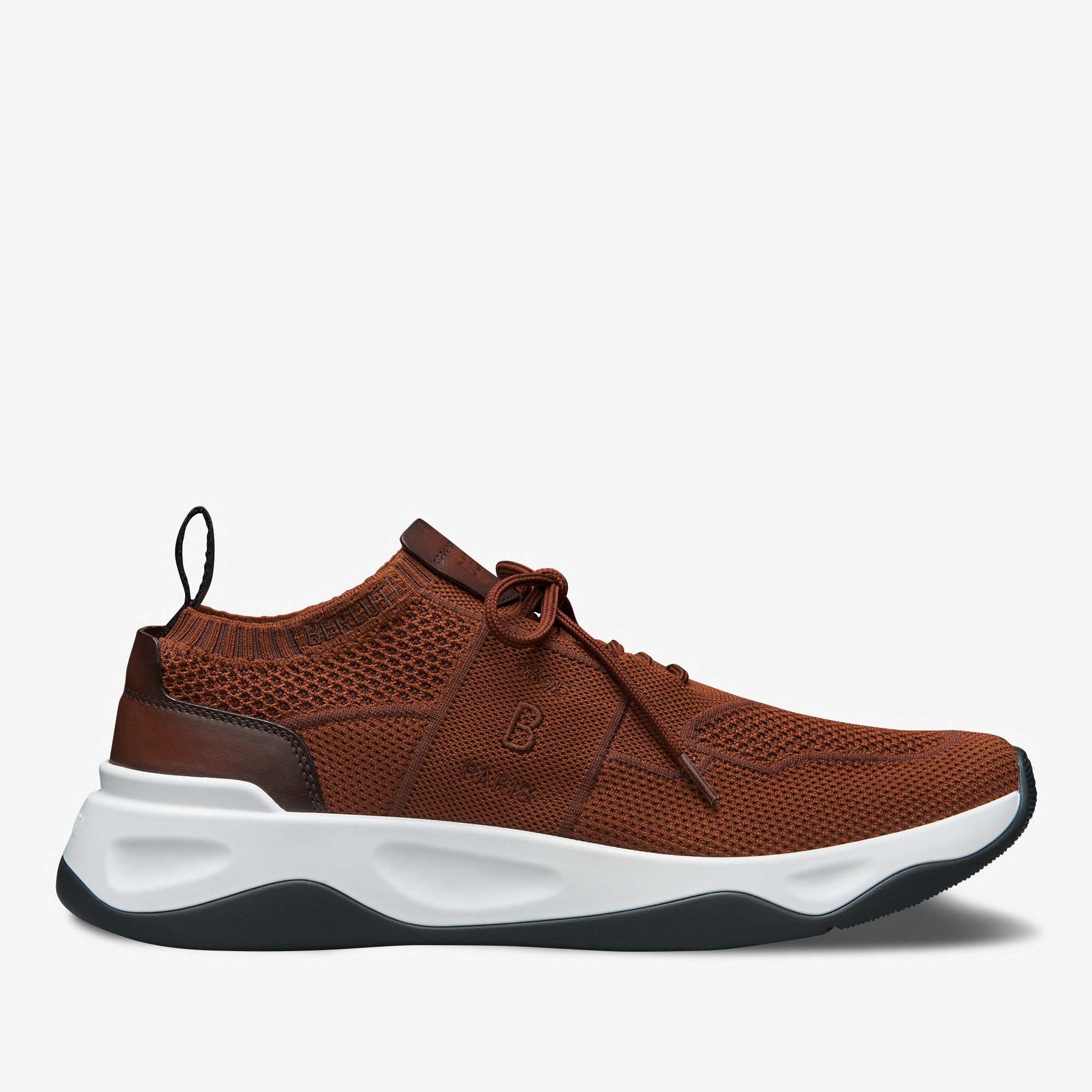Shadow Knit And Leather Sneaker, TOFFEE, hi-res