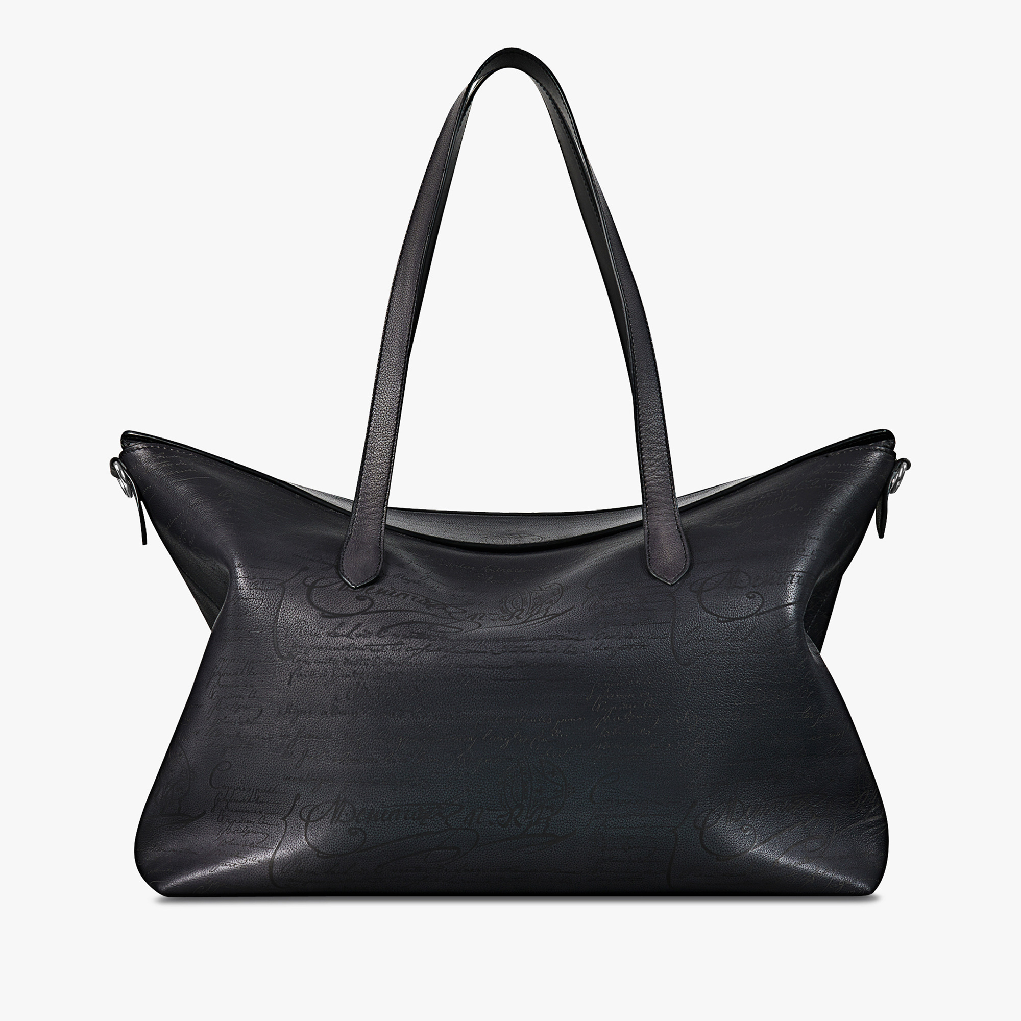 Late Hour Scritto Soft Leather Shopper, NERO GRIGIO, hi-res
