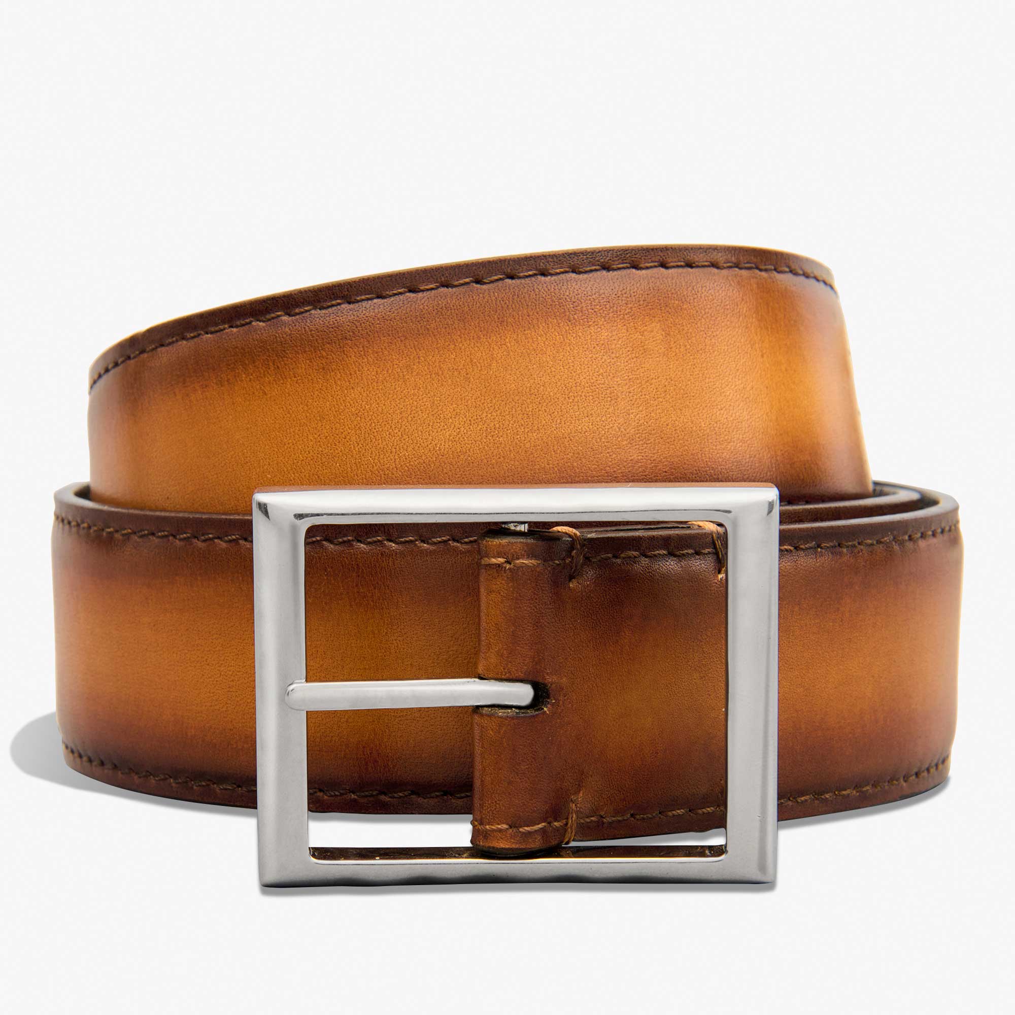 Classic Scritto Leather 35 Mm Reversible Belt, ICE GOLD+NERO LEGNO, hi-res