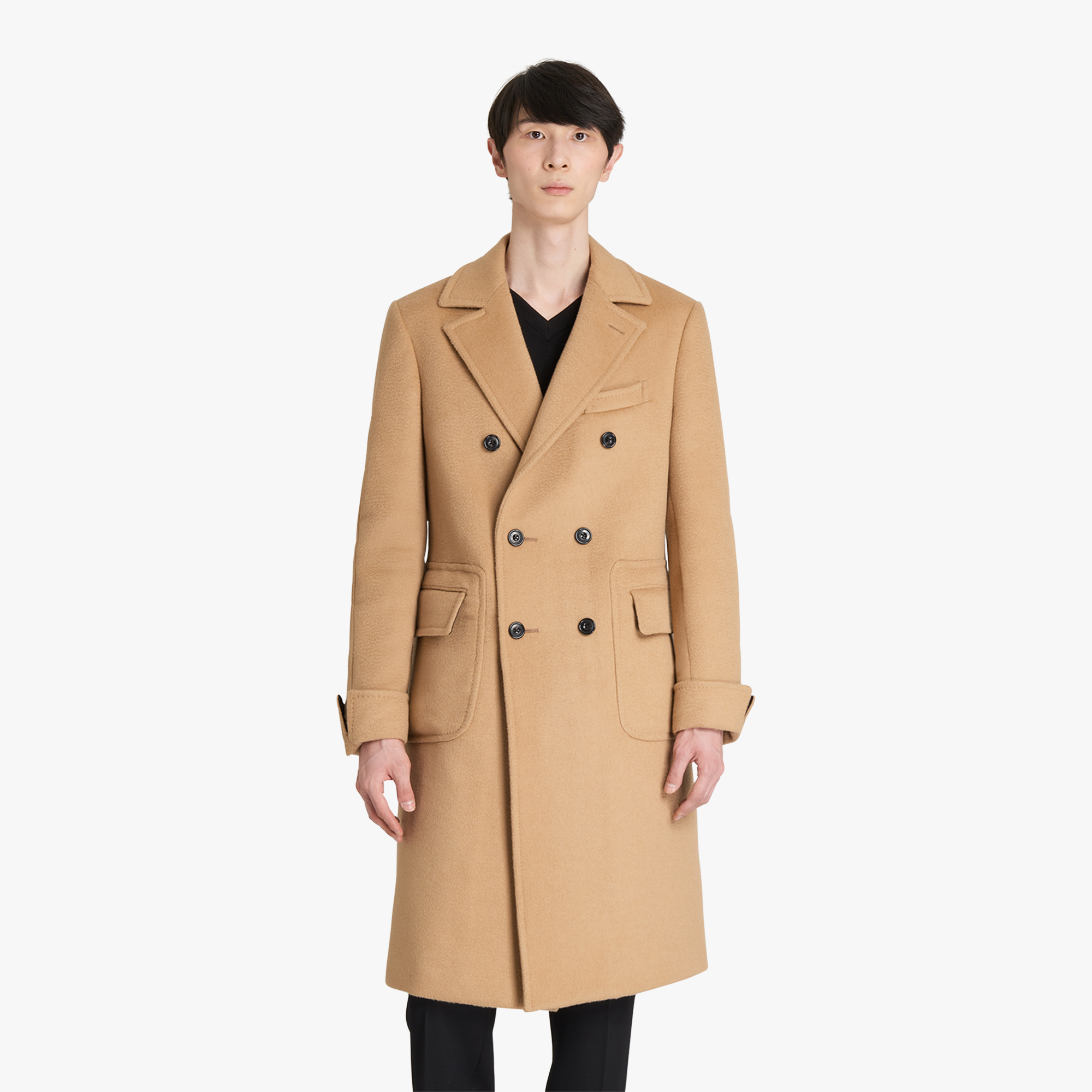 Double breasted hot sale camel coat mens