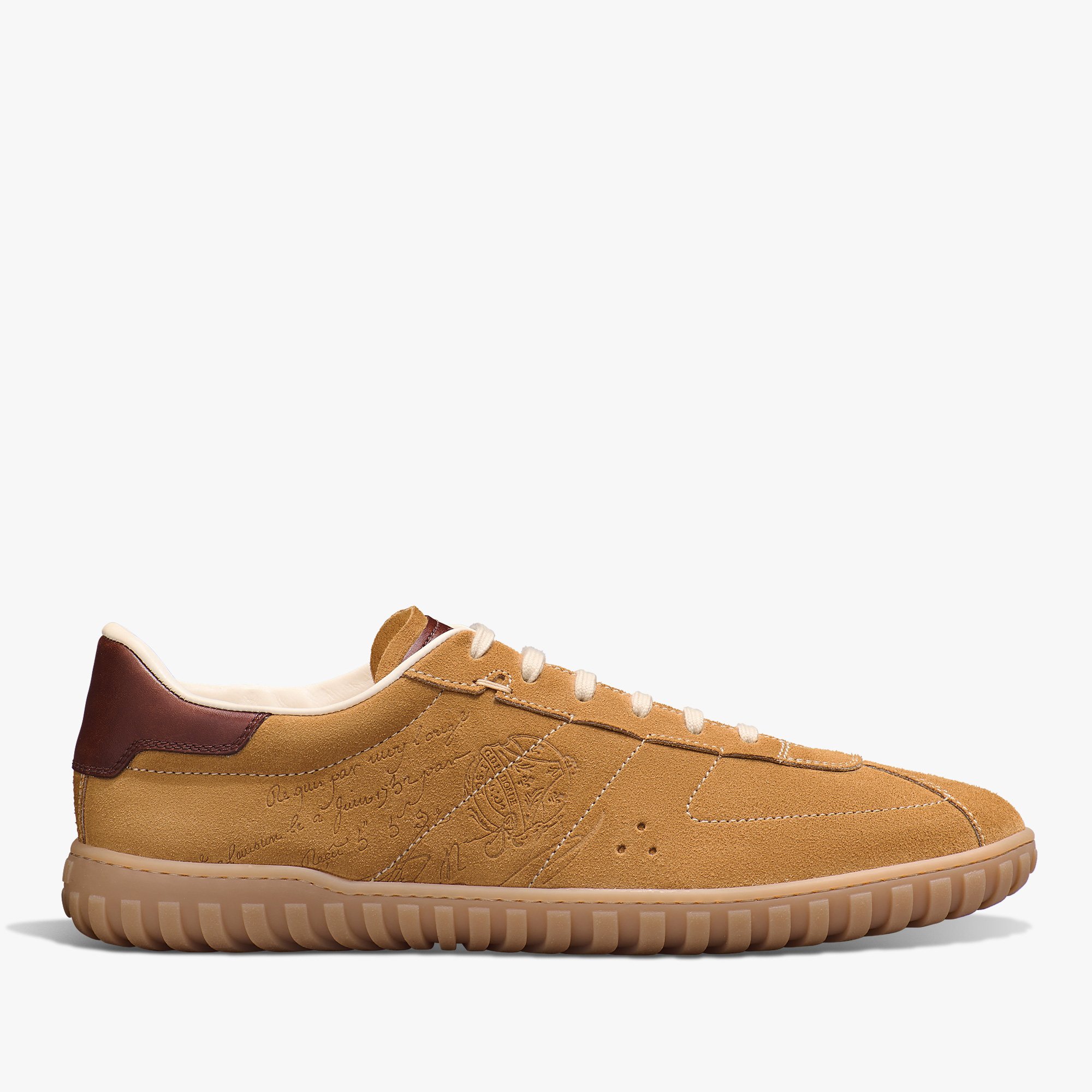 Trainer Suede Calf Sneaker, OCHER, hi-res