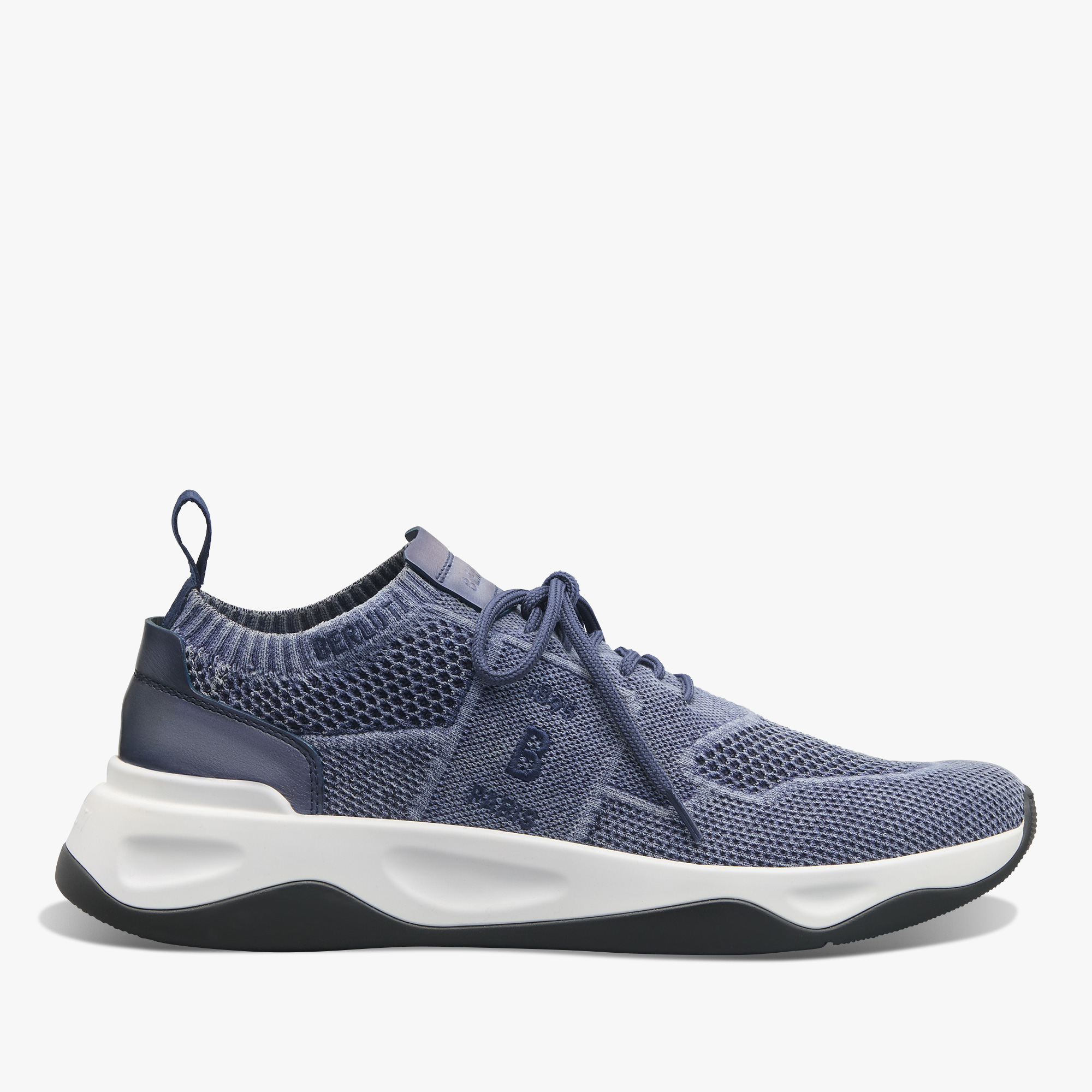 Shadow Denim And Leather Sneaker, BLUE, hi-res